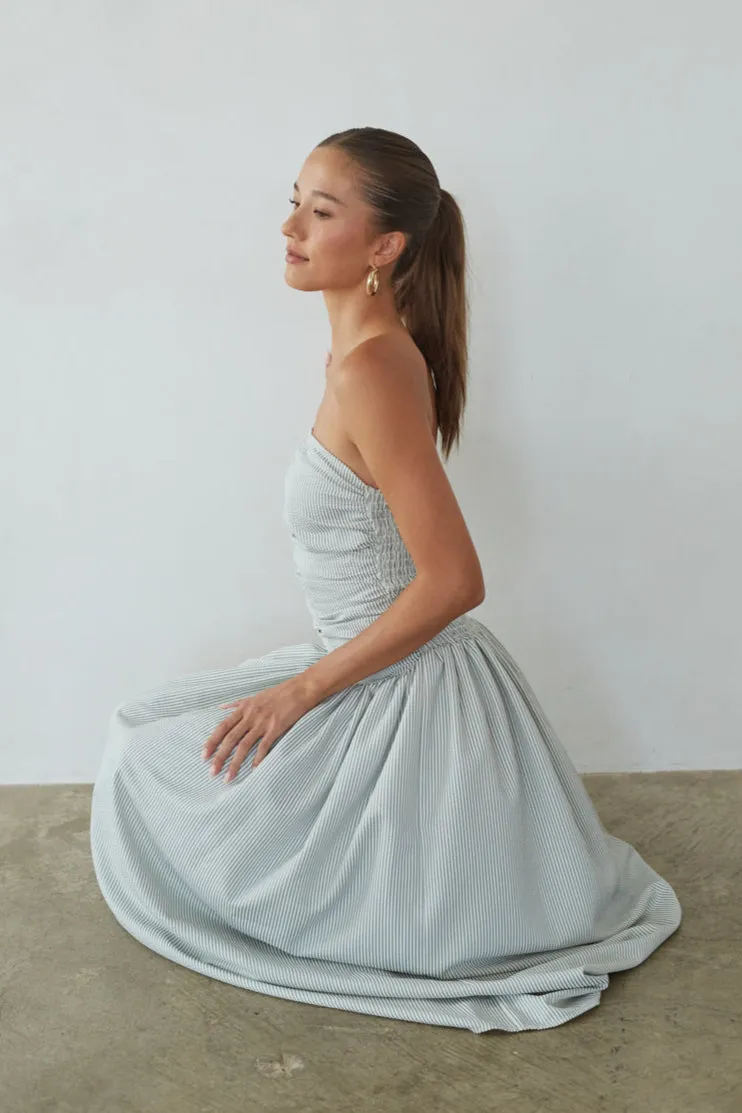 Elara Striped Maxi Dress soft power