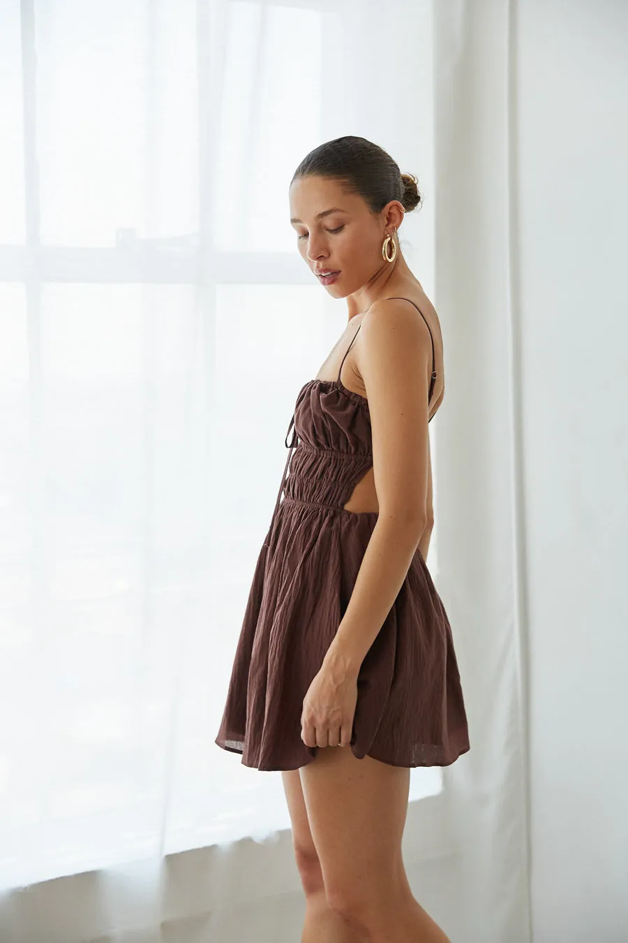 Eliza Open Back Mini Dress office clean