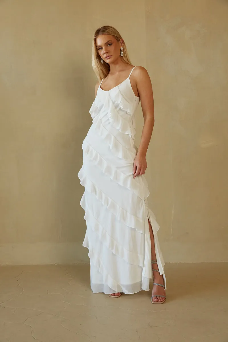 Elizabeth Tiered Ruffle Maxi Dress open back