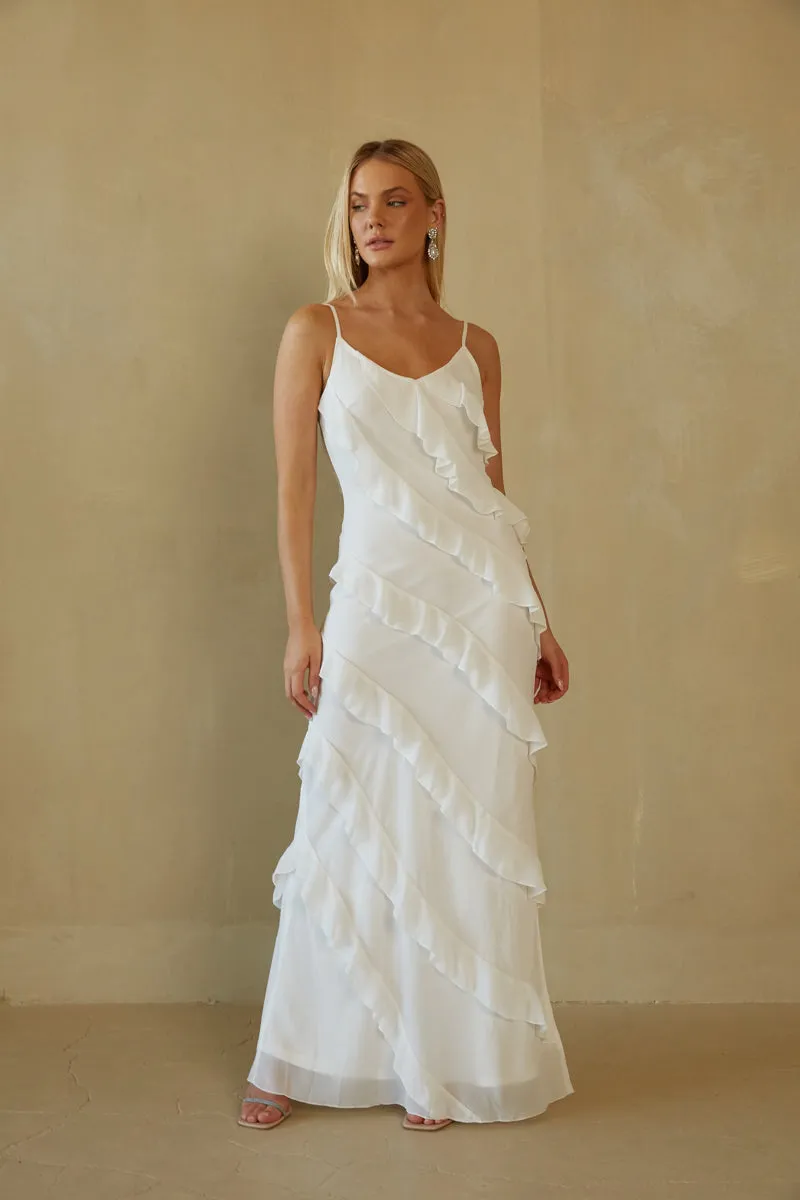 Elizabeth Tiered Ruffle Maxi Dress open back