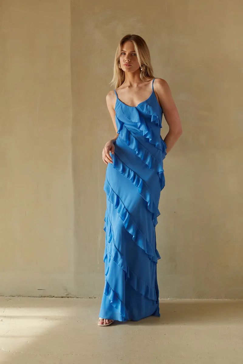 Elizabeth Tiered Ruffle Maxi Dress open back