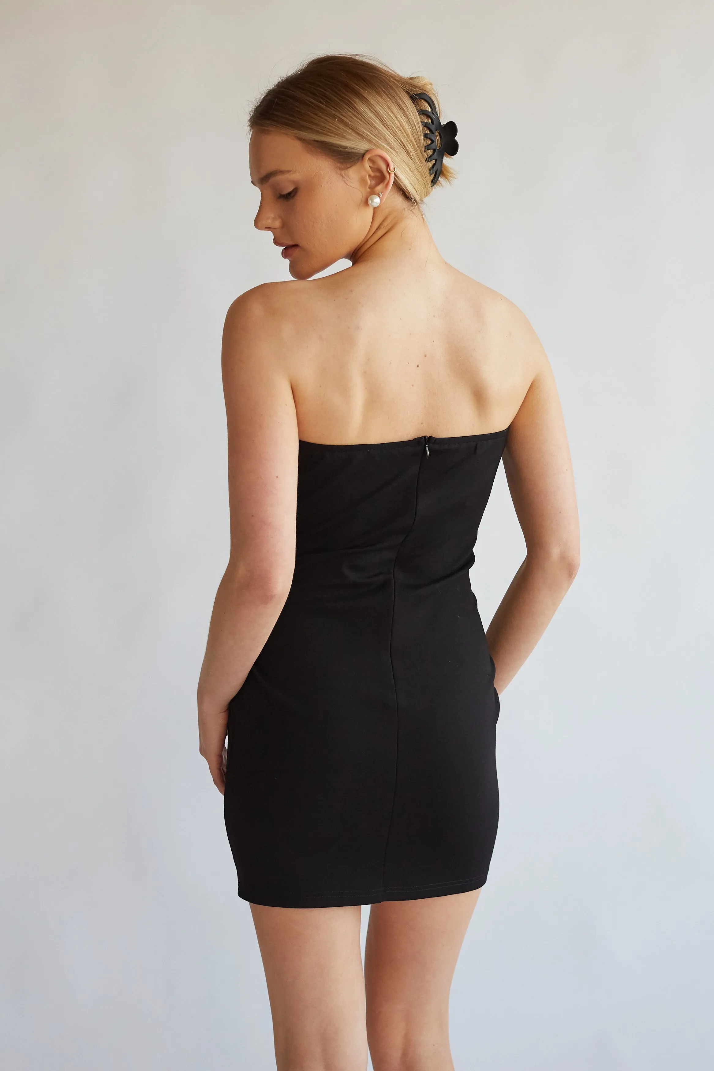 Eloise Strapless Bow Bodycon Mini Dress wrap waist