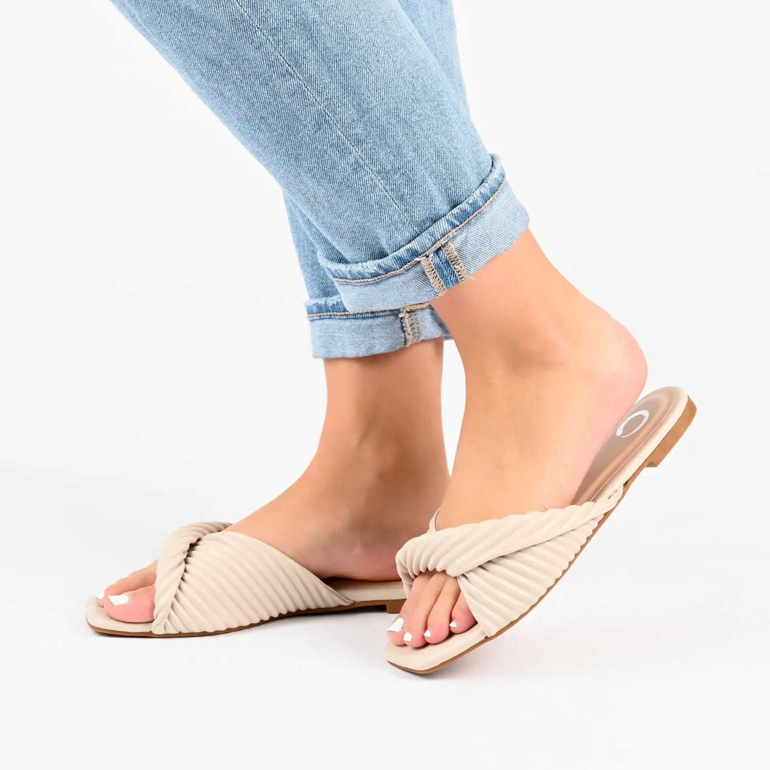 EMALYNN SLIDE SANDALS IN FAUX LEATHER fall step