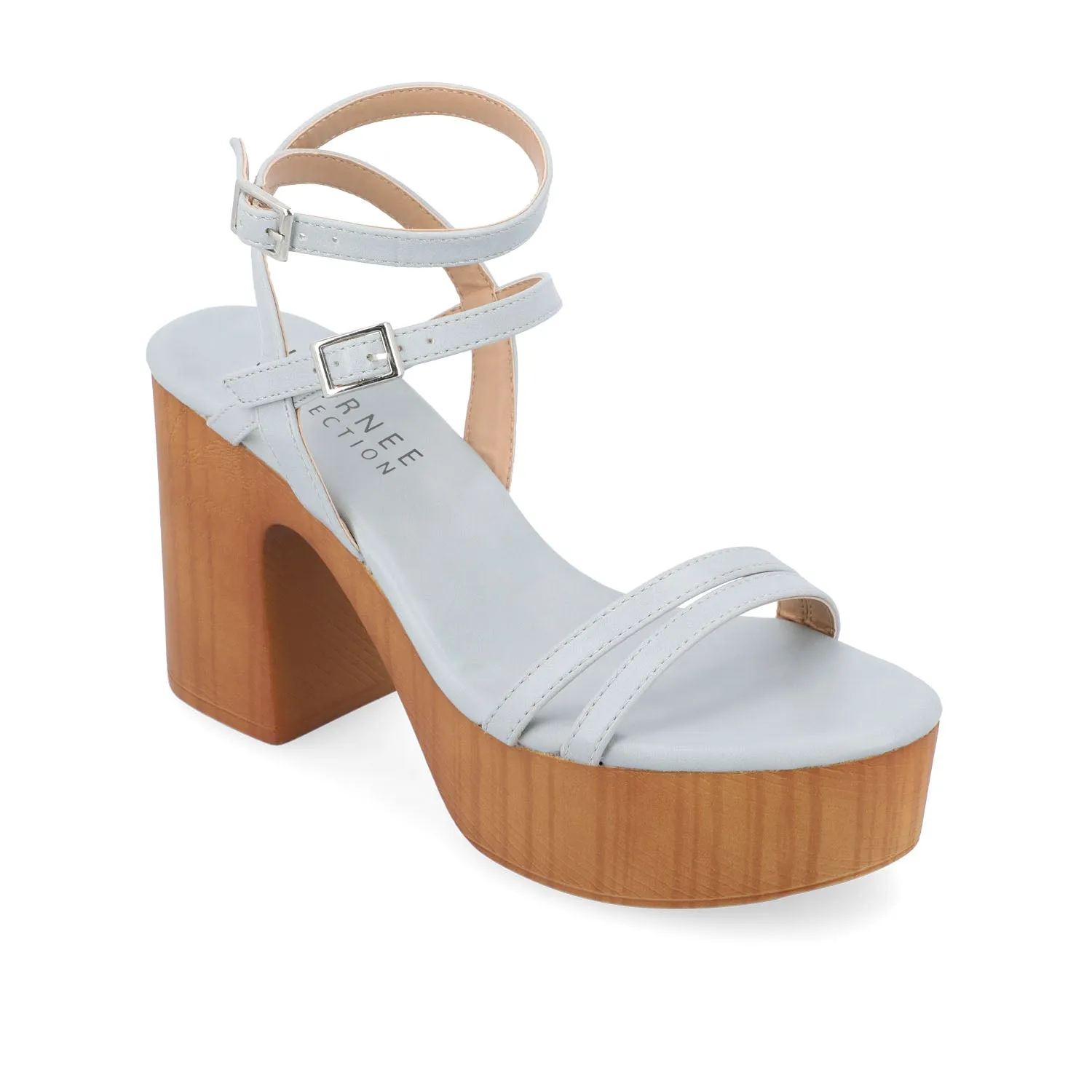 EMERYNN HEELED SANDALS IN FAUX LEATHER sea breeze