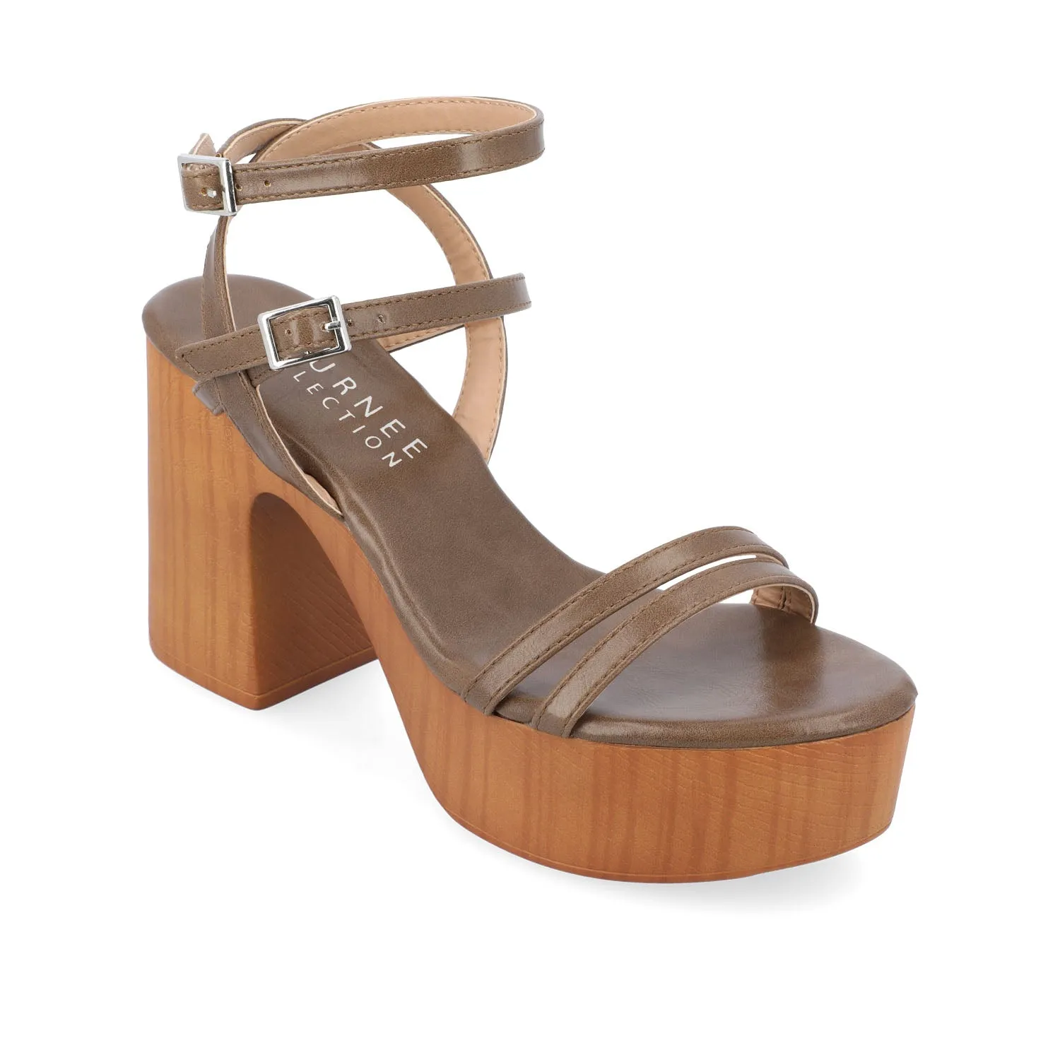 EMERYNN HEELED SANDALS IN FAUX LEATHER sea breeze