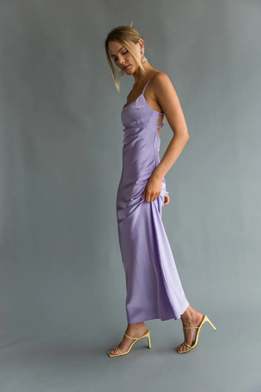 Emryn Open Back Maxi Dress tea green