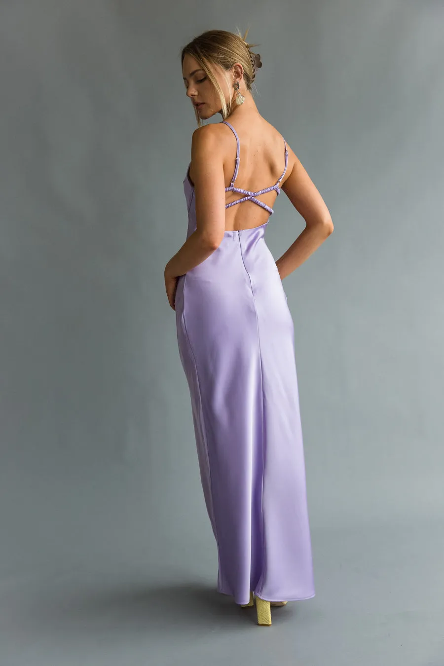 Emryn Open Back Maxi Dress tea green