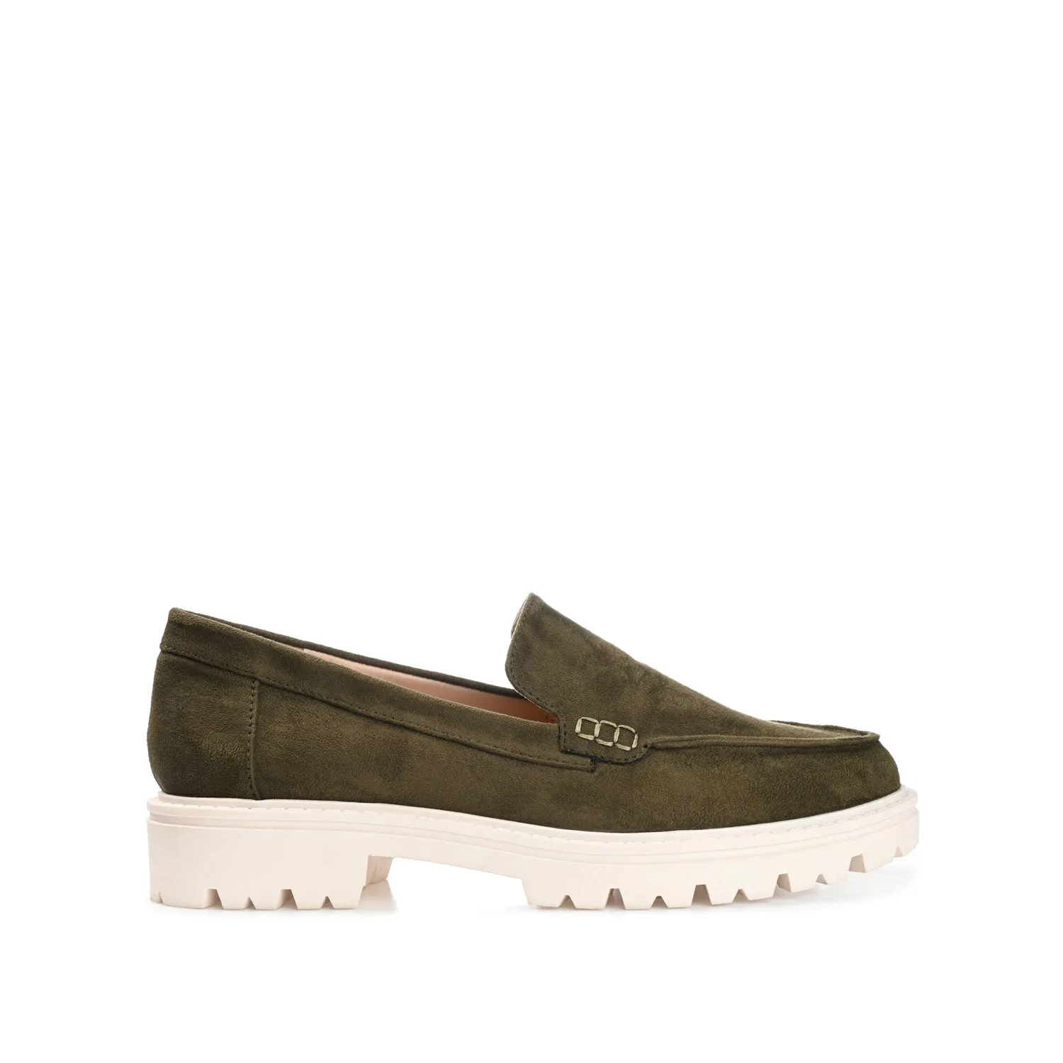 ERIKA LOAFER FLATS IN FAUX SUEDE round tip