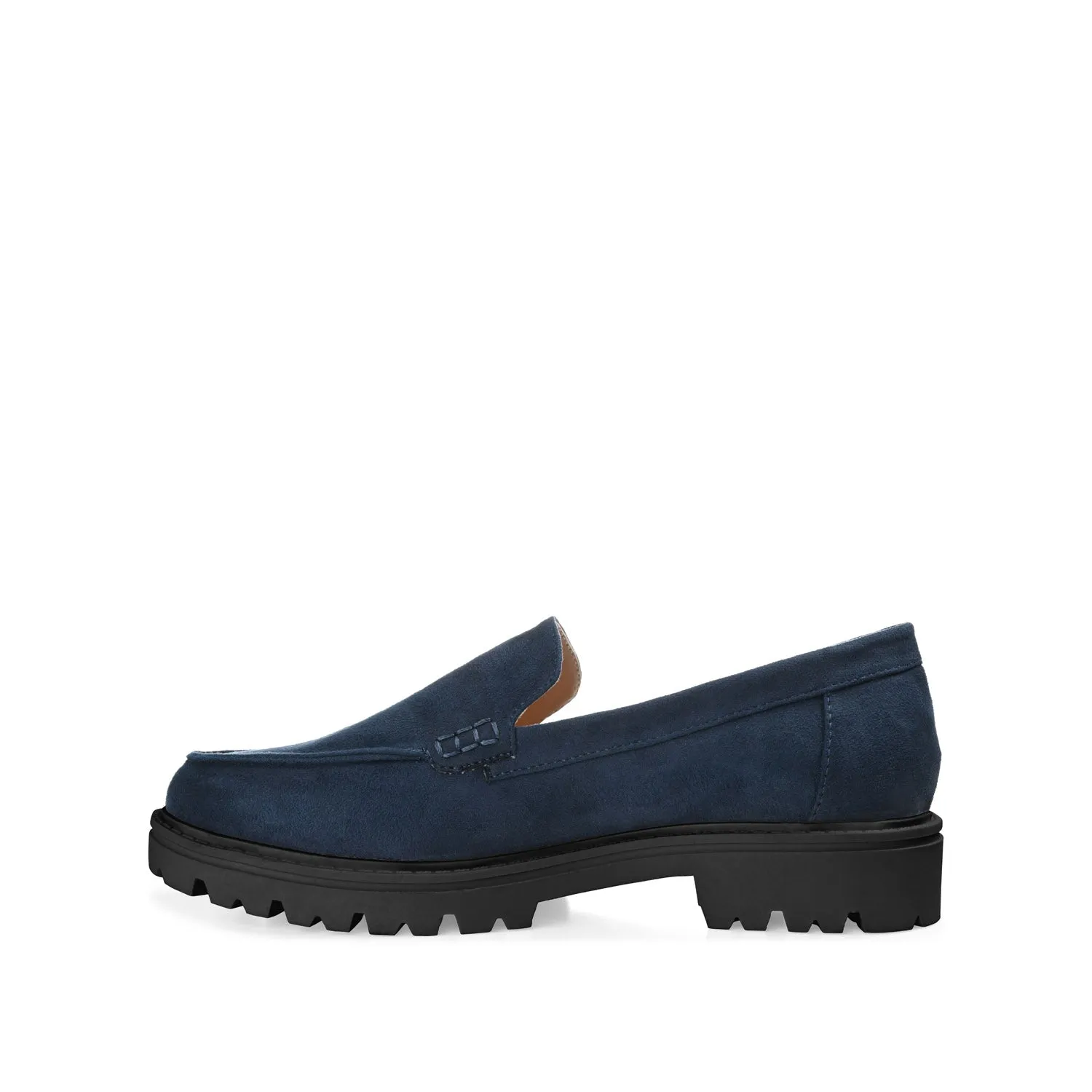 ERIKA LOAFER FLATS IN FAUX SUEDE round tip