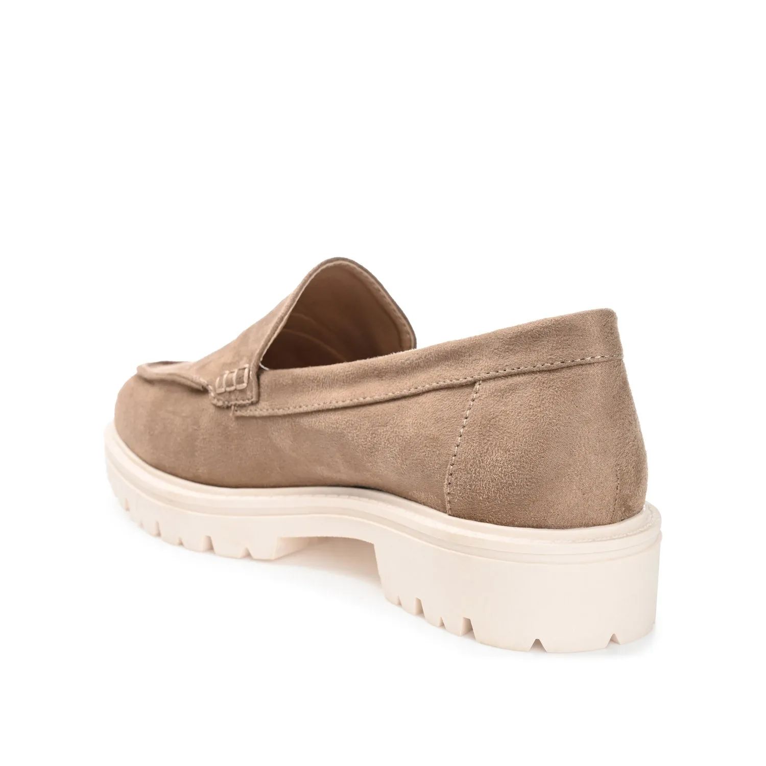 ERIKA LOAFER FLATS IN FAUX SUEDE round tip