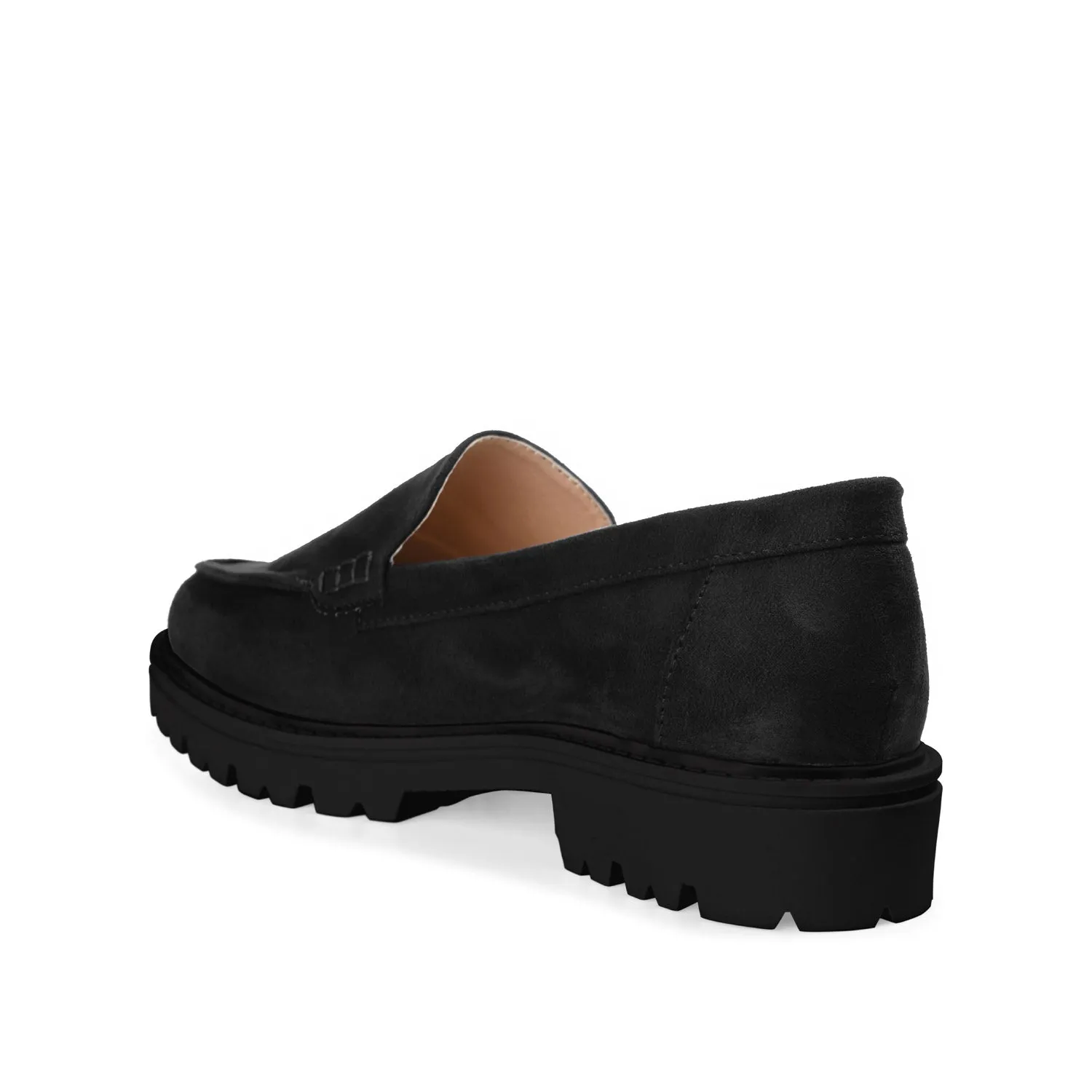 ERIKA LOAFER FLATS IN FAUX SUEDE round tip