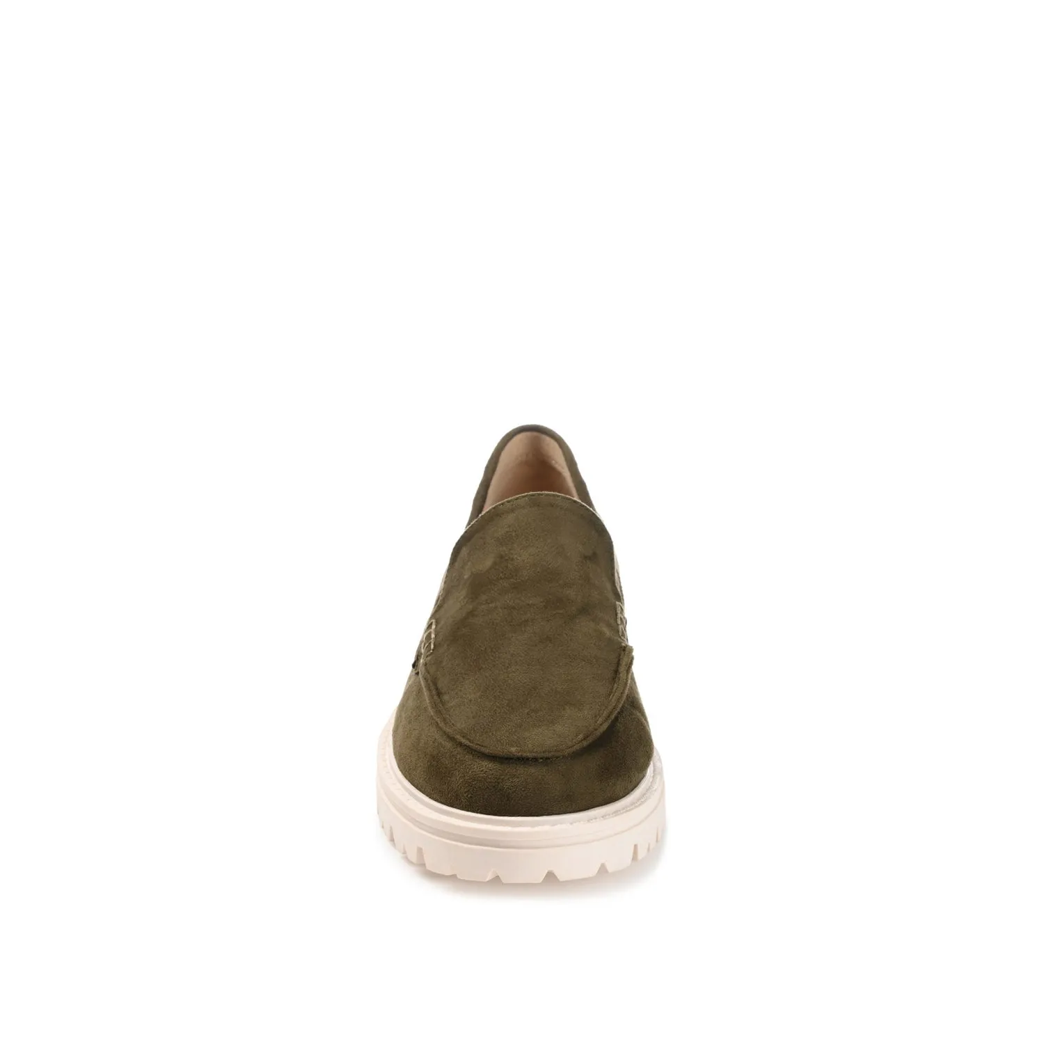 ERIKA LOAFER FLATS IN FAUX SUEDE round tip