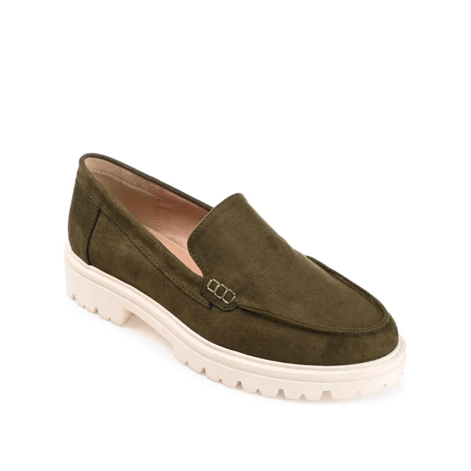 ERIKA LOAFER FLATS IN FAUX SUEDE round tip
