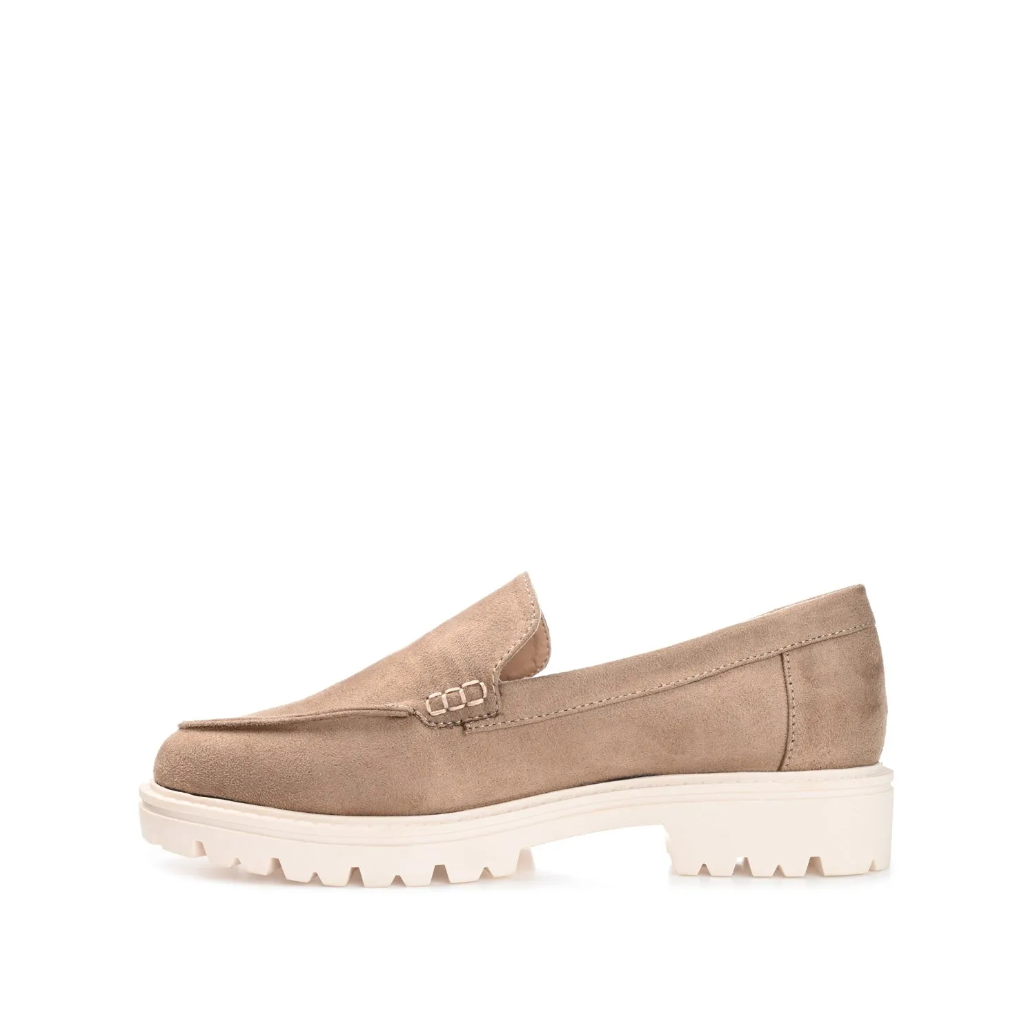 ERIKA LOAFER FLATS IN FAUX SUEDE round tip