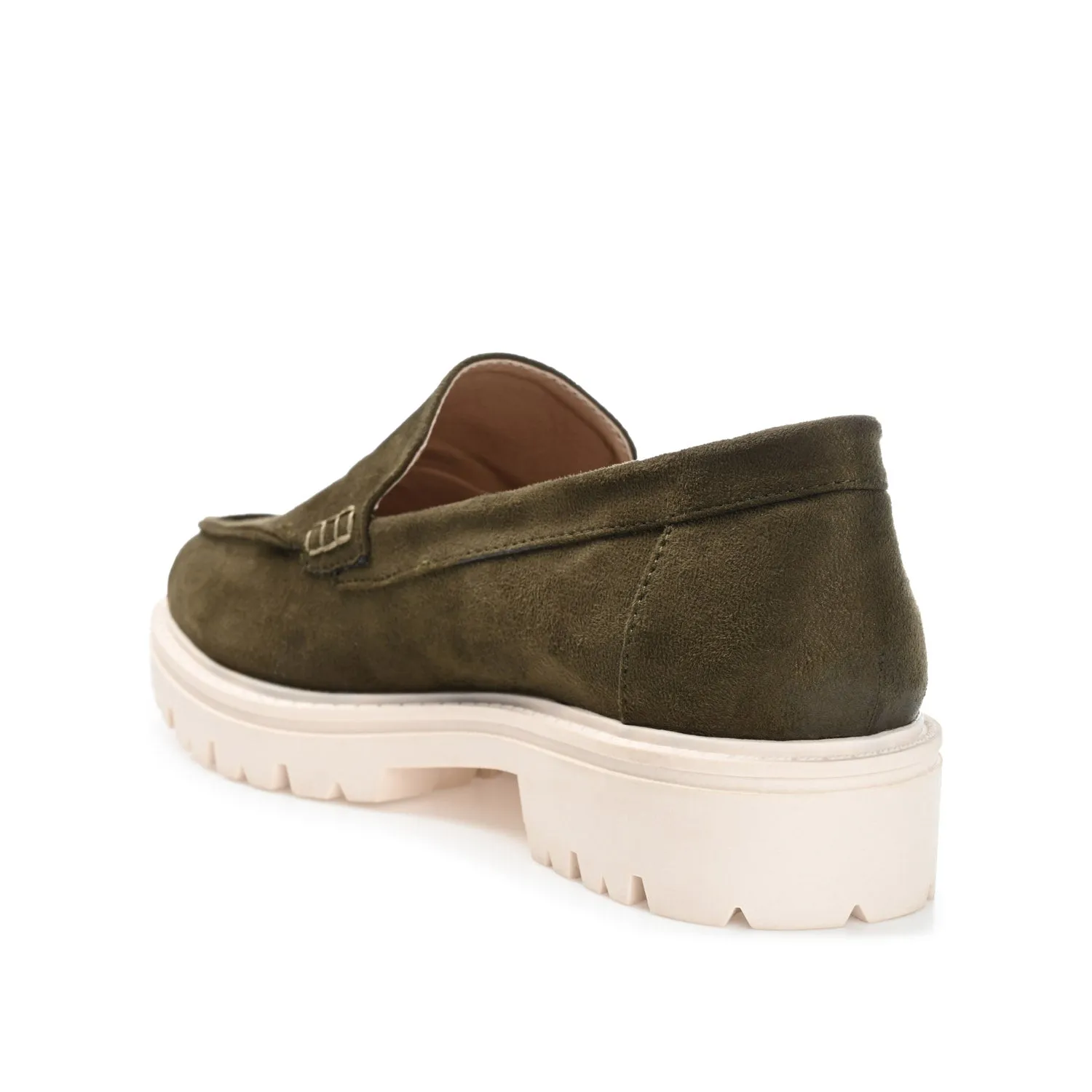 ERIKA LOAFER FLATS IN FAUX SUEDE round tip