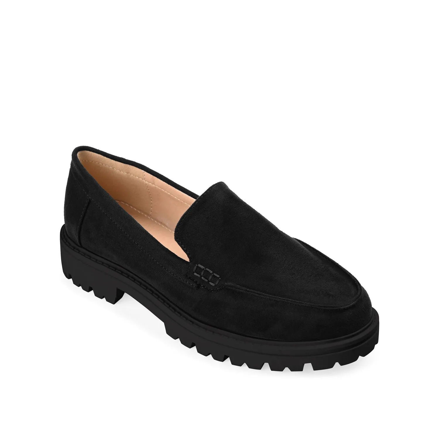 ERIKA LOAFER FLATS IN FAUX SUEDE round tip