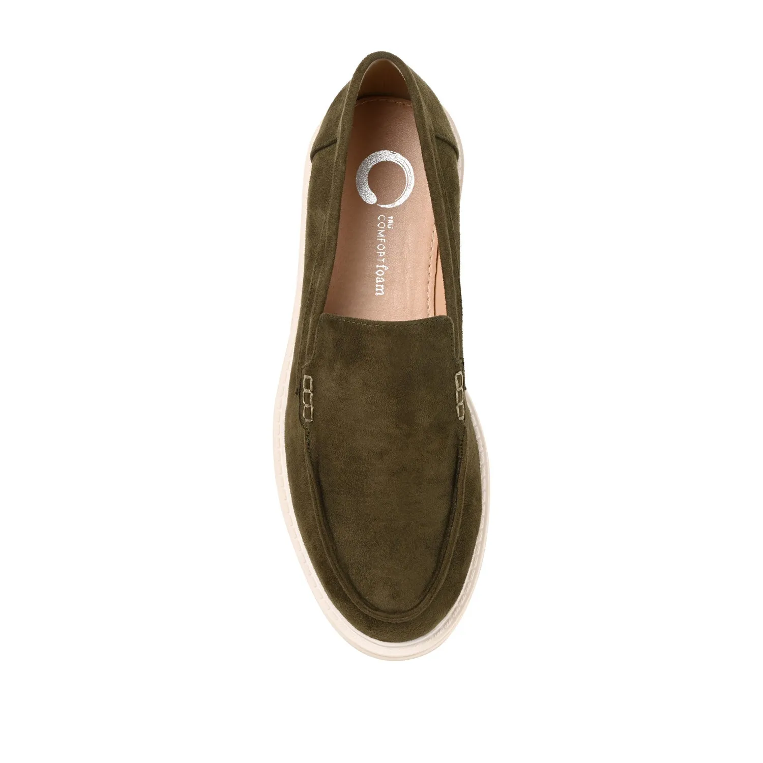 ERIKA LOAFER FLATS IN FAUX SUEDE round tip