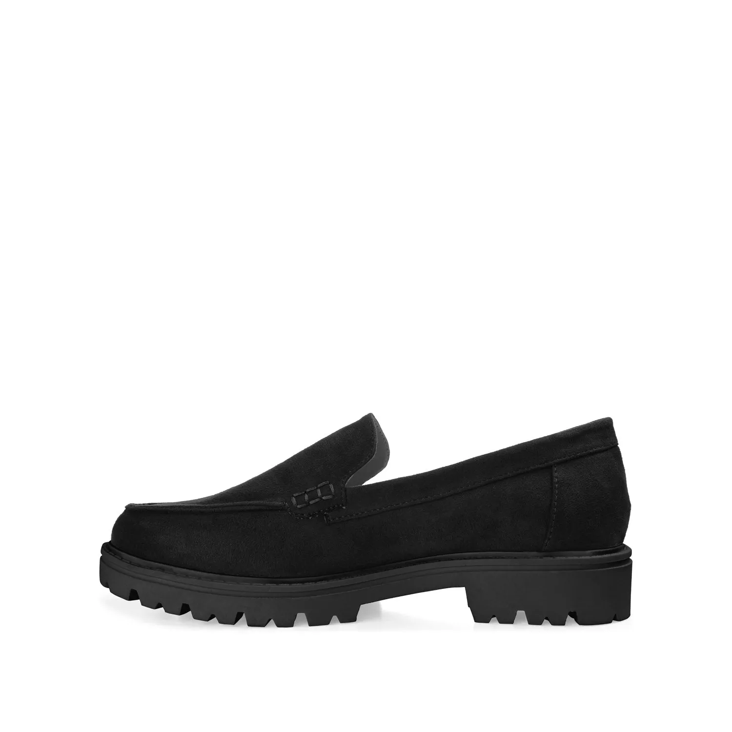 ERIKA LOAFER FLATS IN FAUX SUEDE round tip