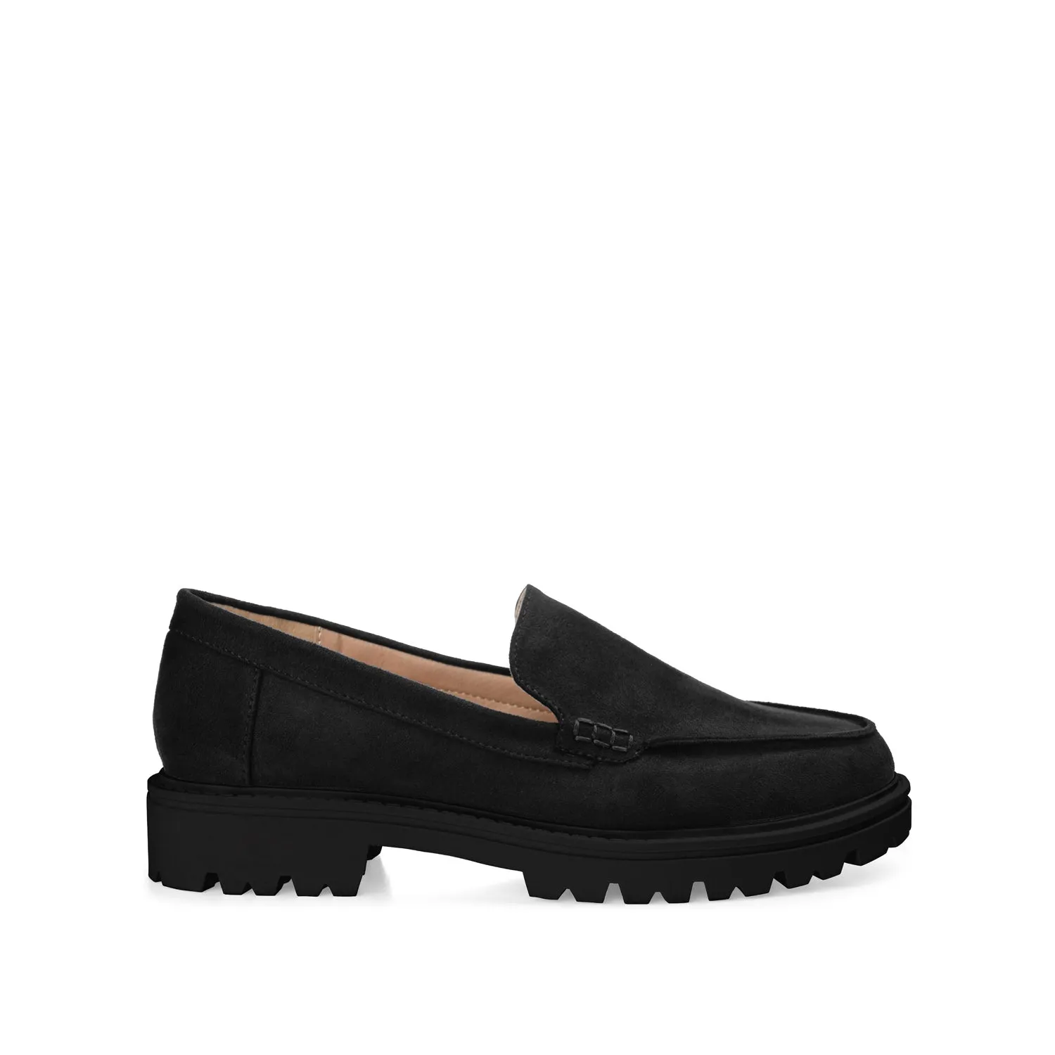 ERIKA LOAFER FLATS IN FAUX SUEDE round tip