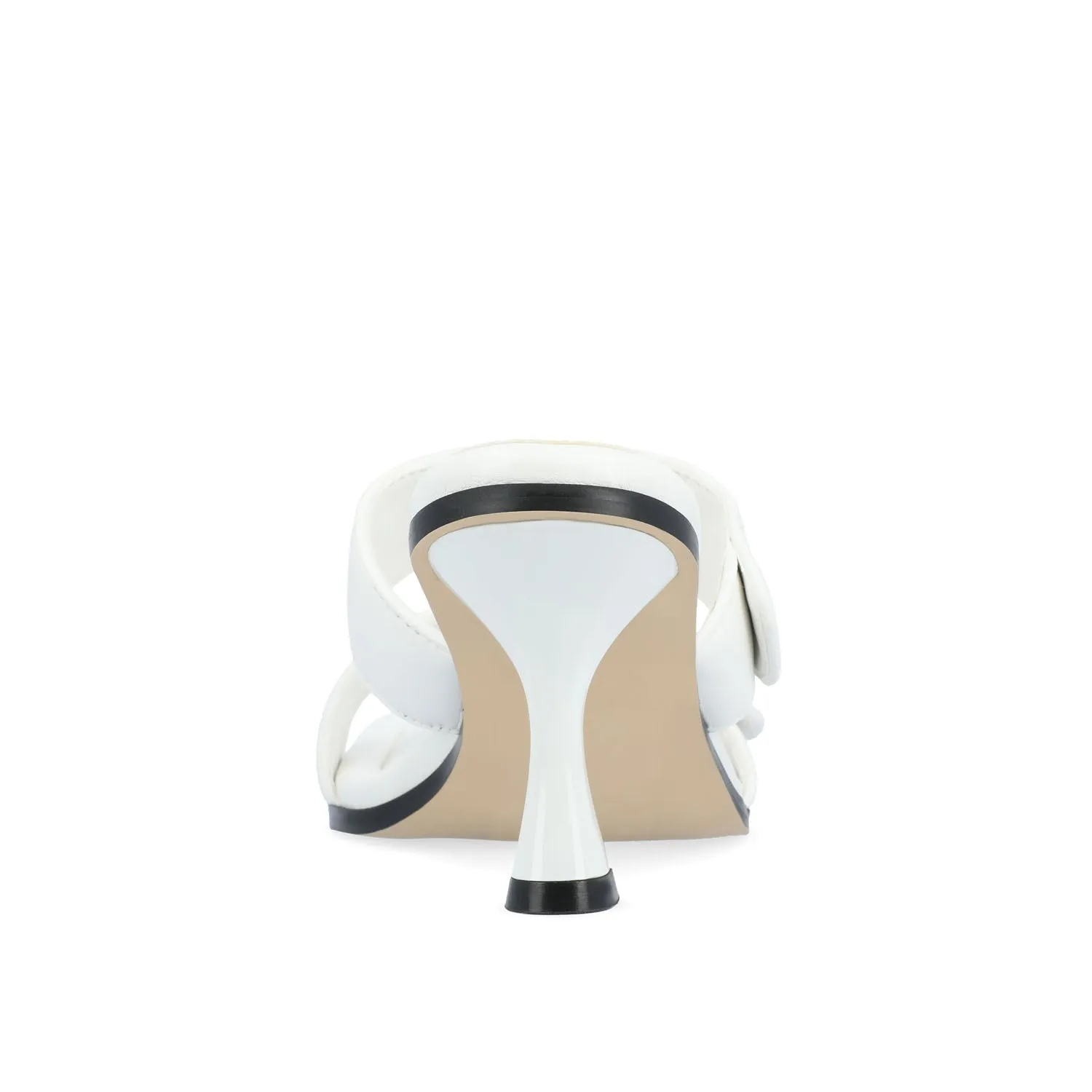 ESSEY HEELED DUAL STRAP SANDALS IN FAUX LEATHER picnic step