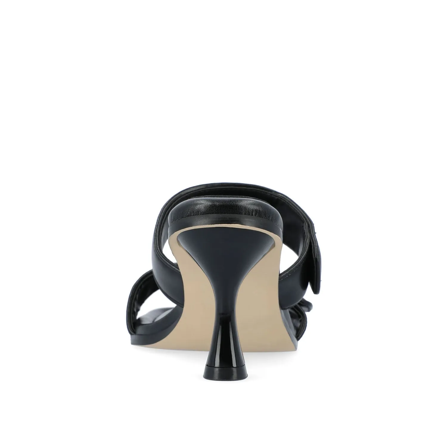 ESSEY HEELED DUAL STRAP SANDALS IN FAUX LEATHER picnic step