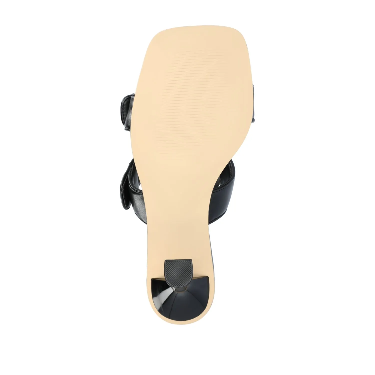 ESSEY HEELED DUAL STRAP SANDALS IN FAUX LEATHER picnic step