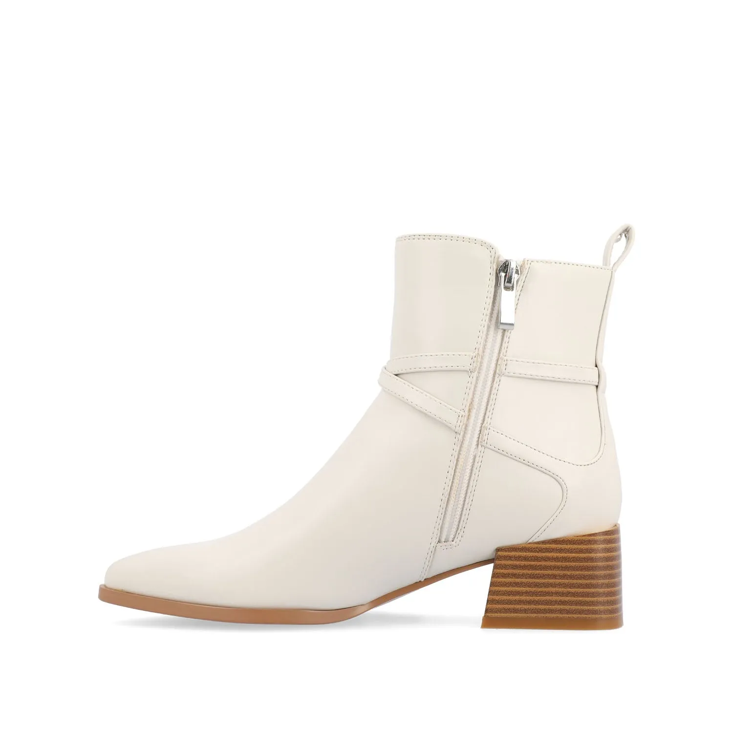 ESTELLE BLOCK HEELED BOOTIES IN FAUX LEATHER wind block