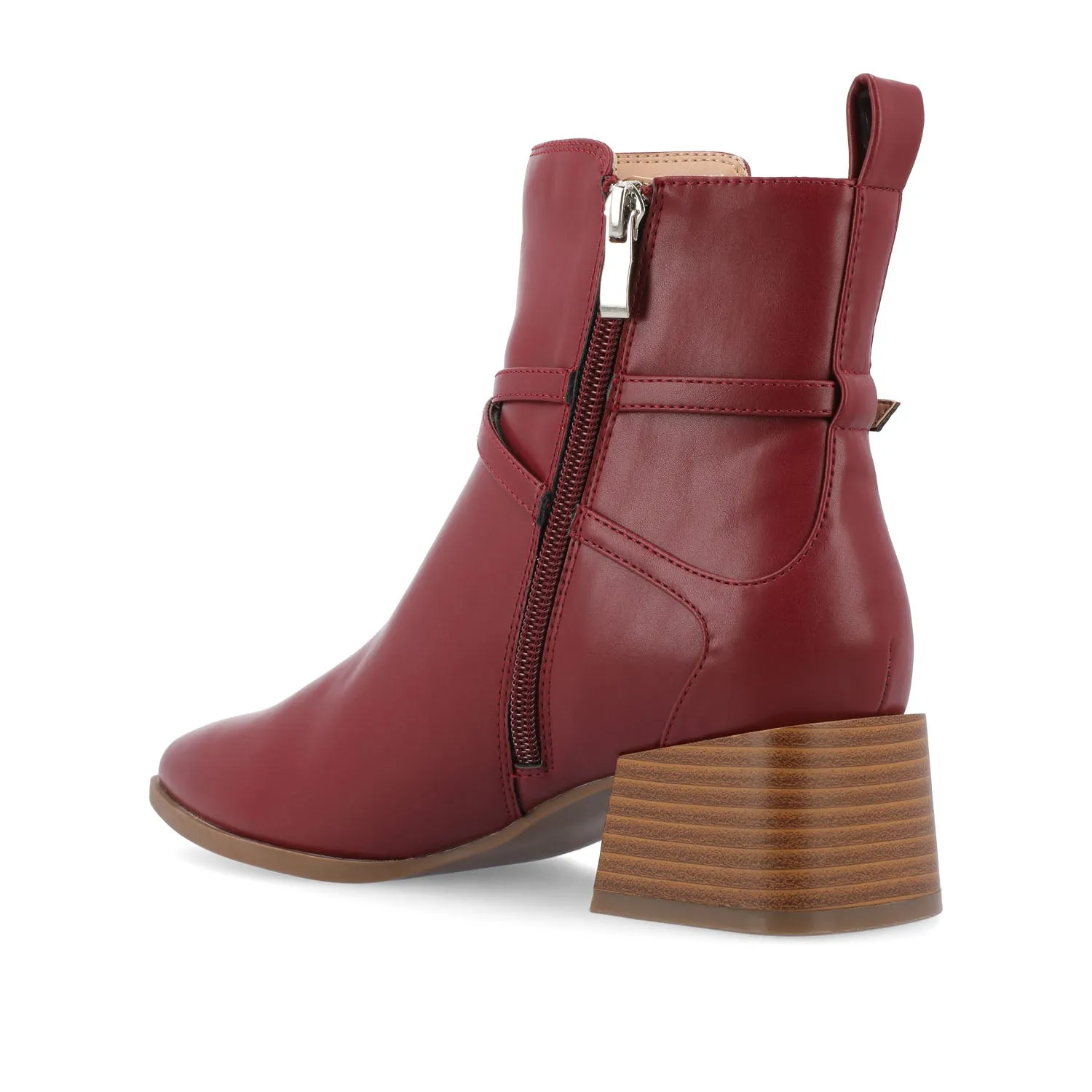 ESTELLE BLOCK HEELED BOOTIES IN FAUX LEATHER wind block