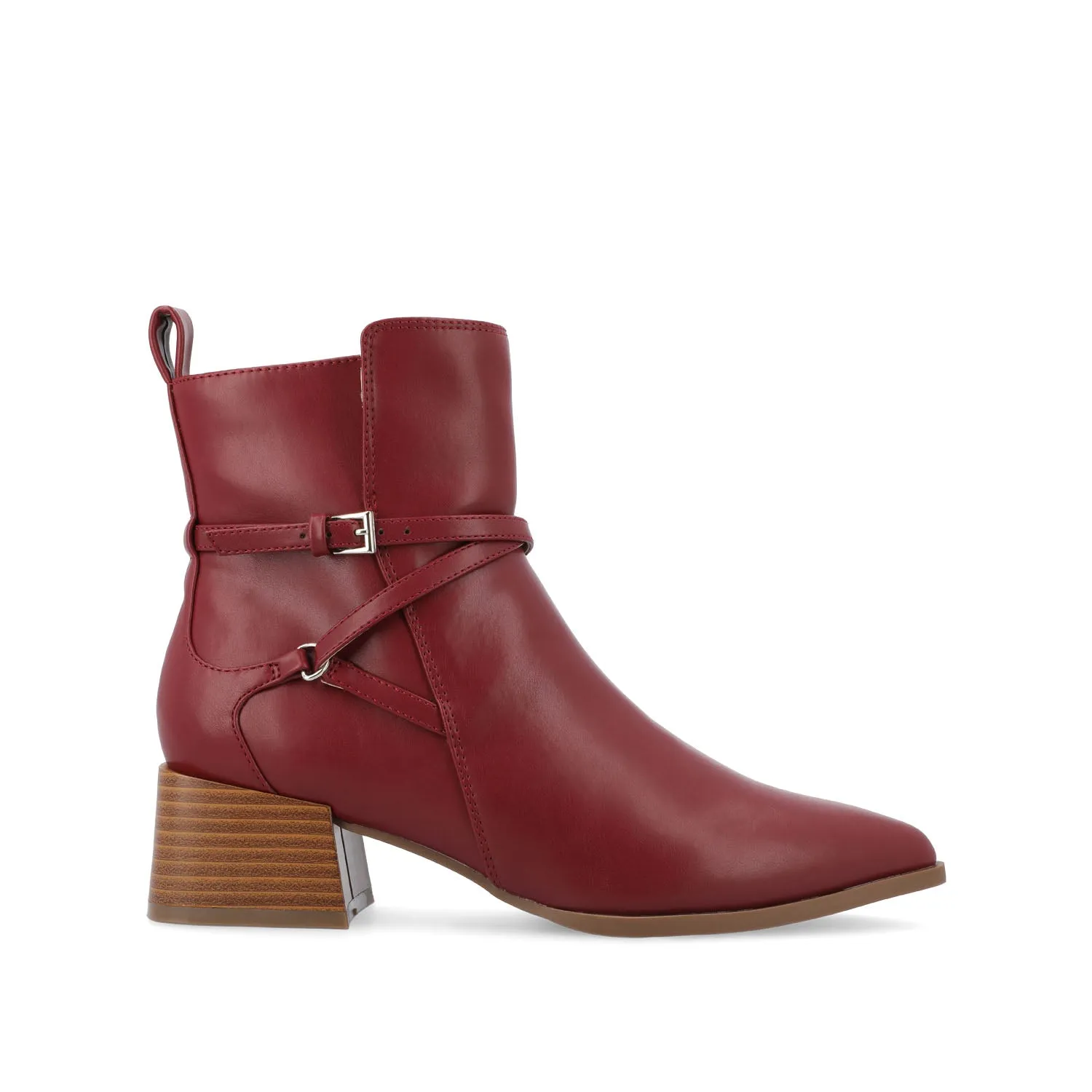 ESTELLE BLOCK HEELED BOOTIES IN FAUX LEATHER wind block