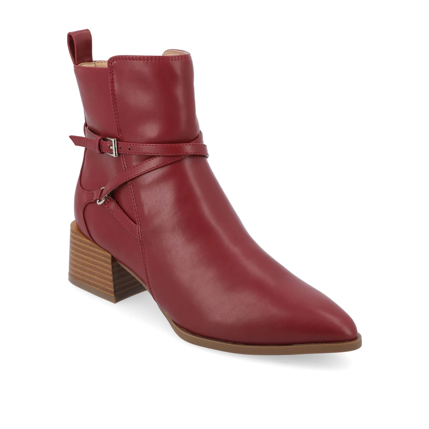 ESTELLE BLOCK HEELED BOOTIES IN FAUX LEATHER wind block