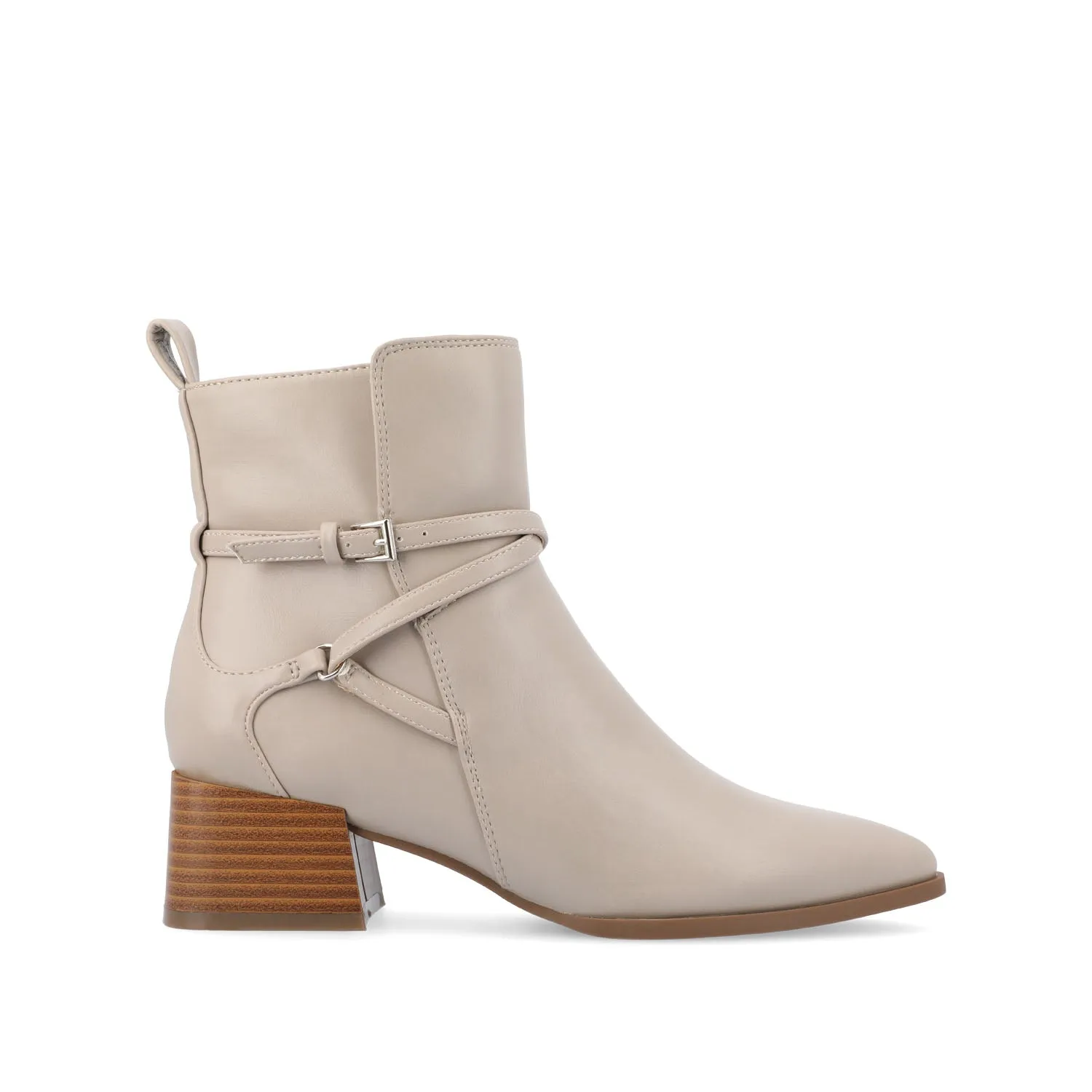 ESTELLE BLOCK HEELED BOOTIES IN FAUX LEATHER wind block