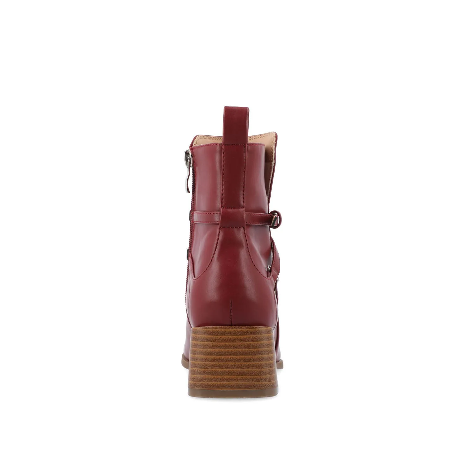 ESTELLE BLOCK HEELED BOOTIES IN FAUX LEATHER wind block