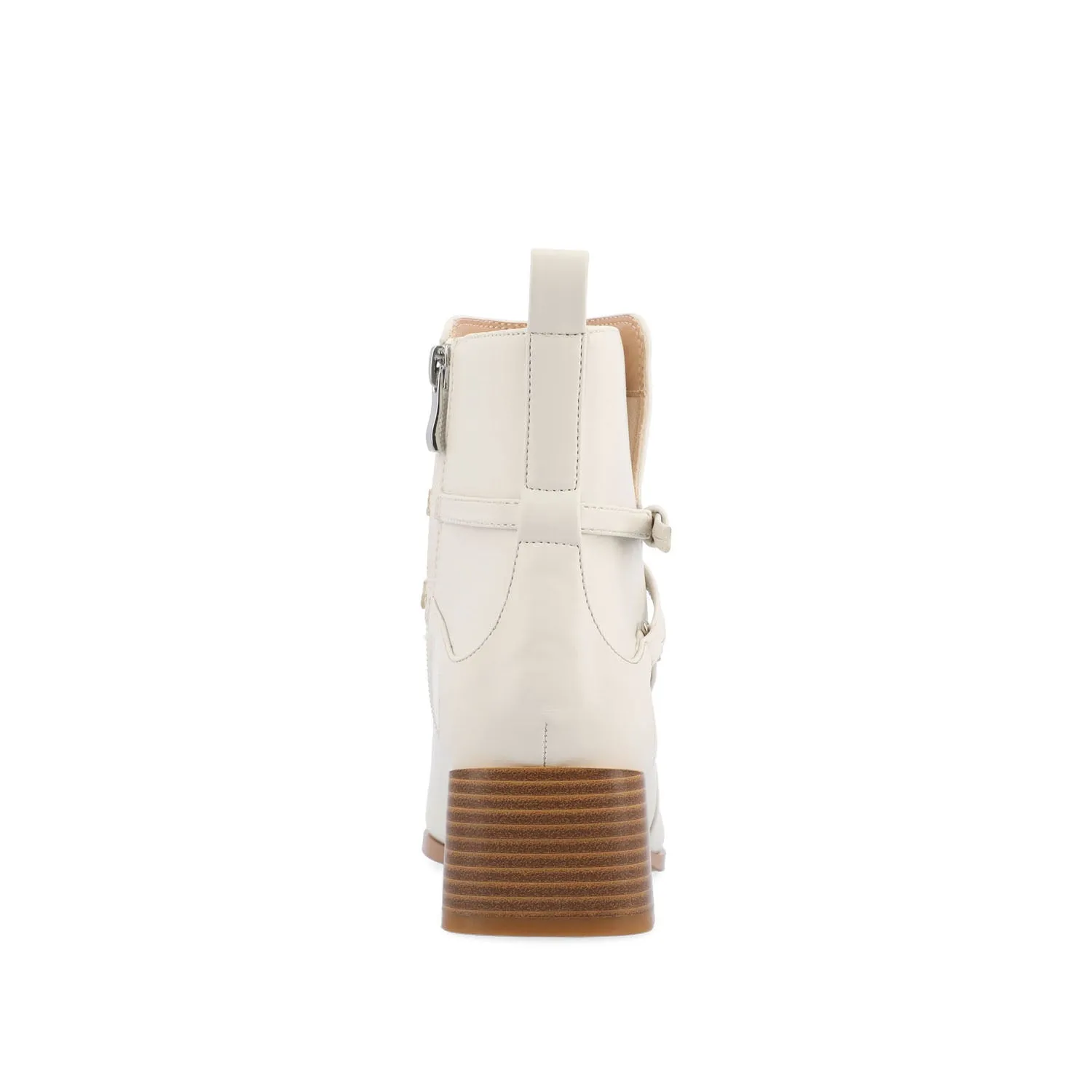 ESTELLE BLOCK HEELED BOOTIES IN FAUX LEATHER wind block