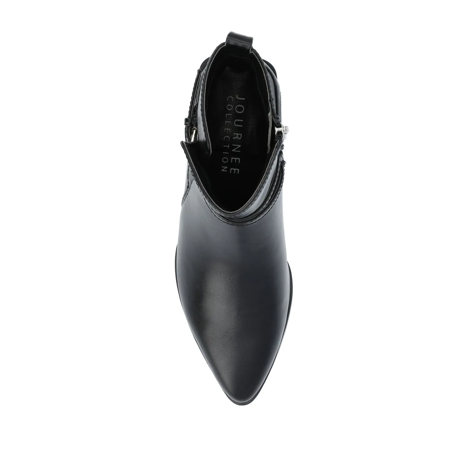 ESTELLE BLOCK HEELED BOOTIES IN FAUX LEATHER wind block