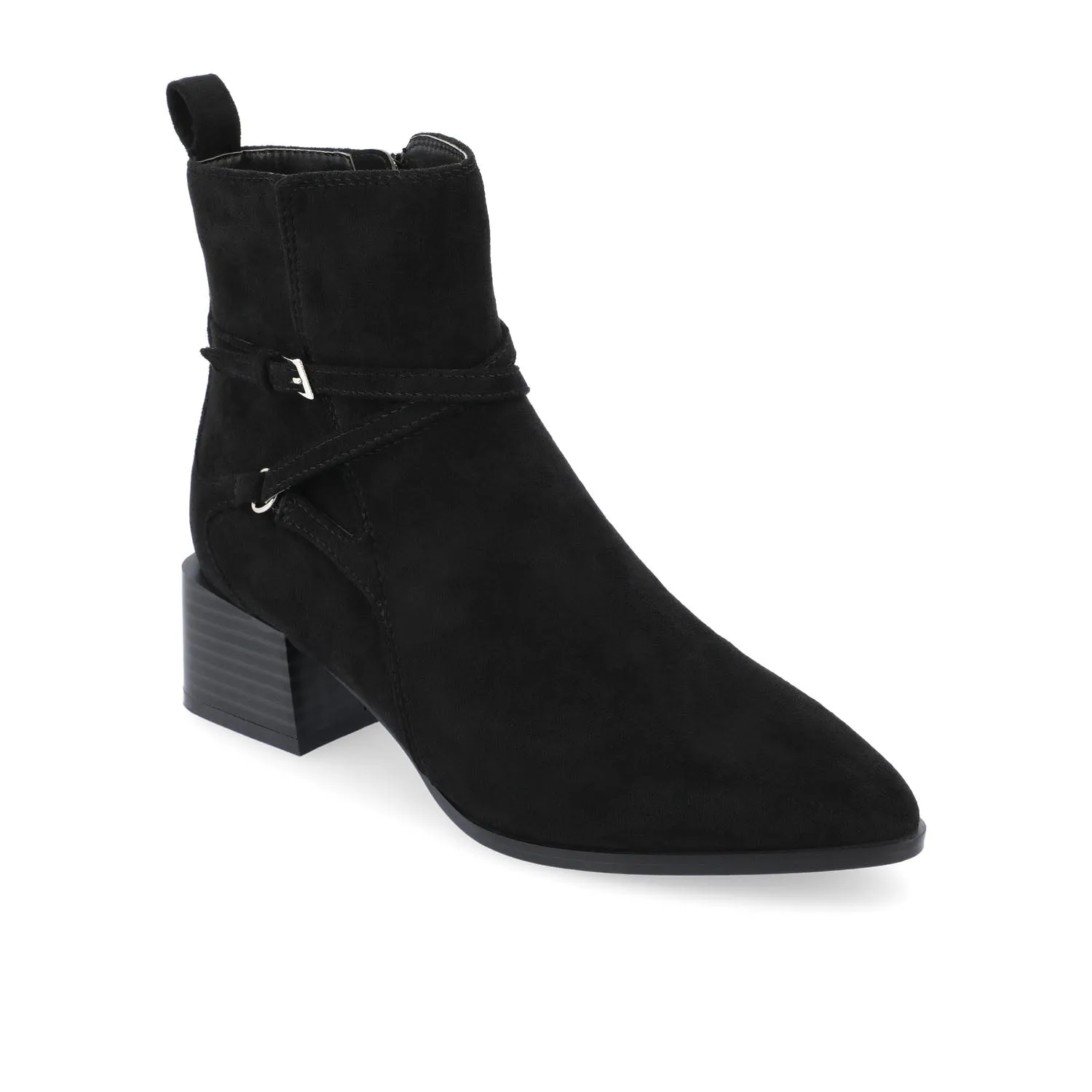 ESTELLE BLOCK HEELED BOOTIES IN FAUX LEATHER wind block