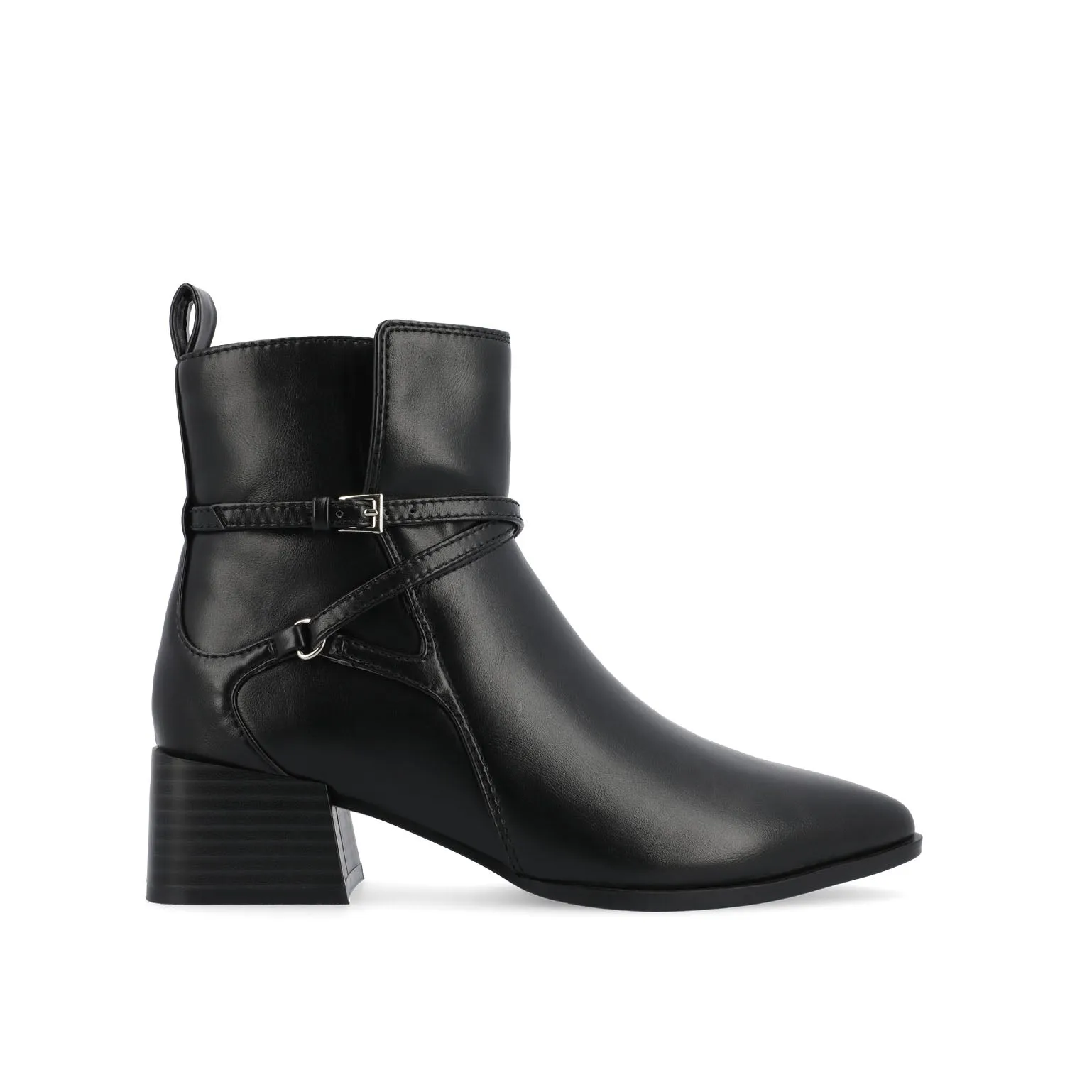 ESTELLE BLOCK HEELED BOOTIES IN FAUX LEATHER wind block