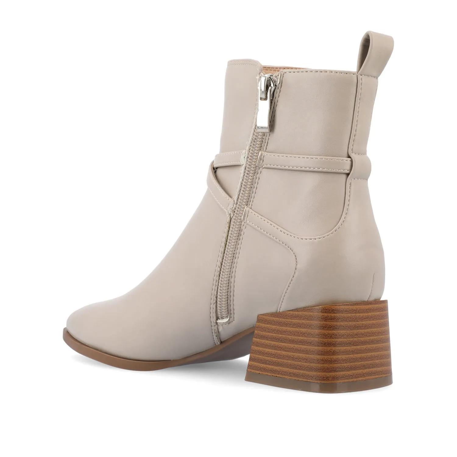 ESTELLE BLOCK HEELED BOOTIES IN FAUX LEATHER wind block