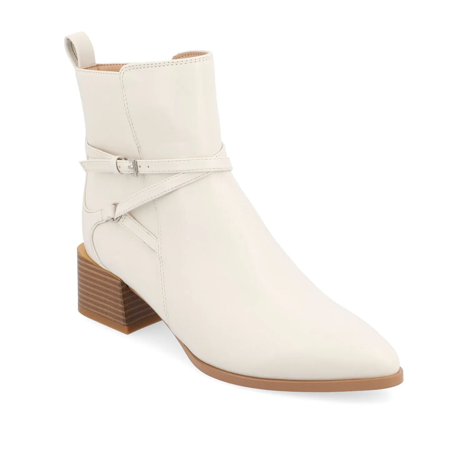 ESTELLE BLOCK HEELED BOOTIES IN FAUX LEATHER wind block