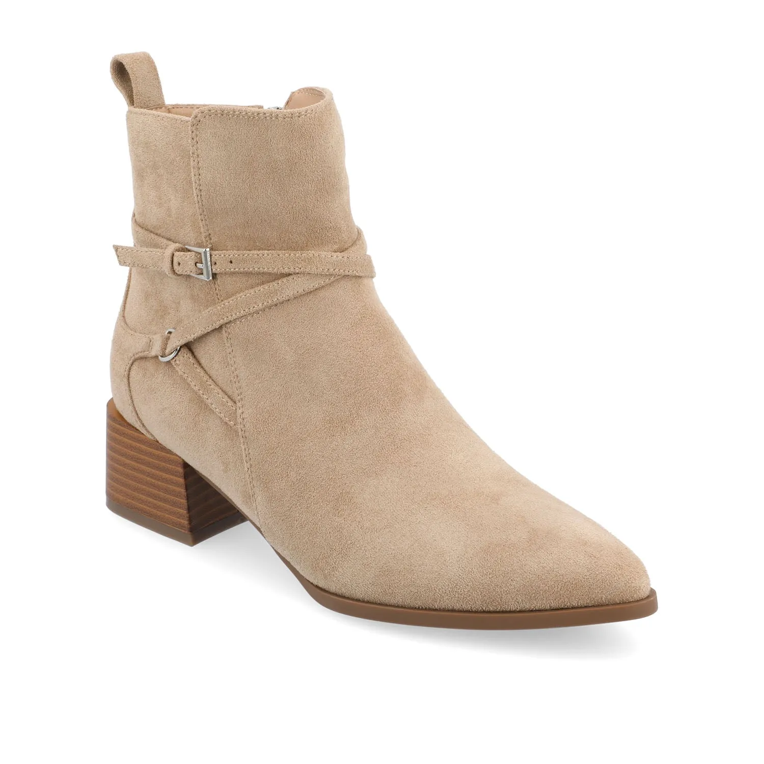 ESTELLE BLOCK HEELED BOOTIES IN FAUX LEATHER wind block