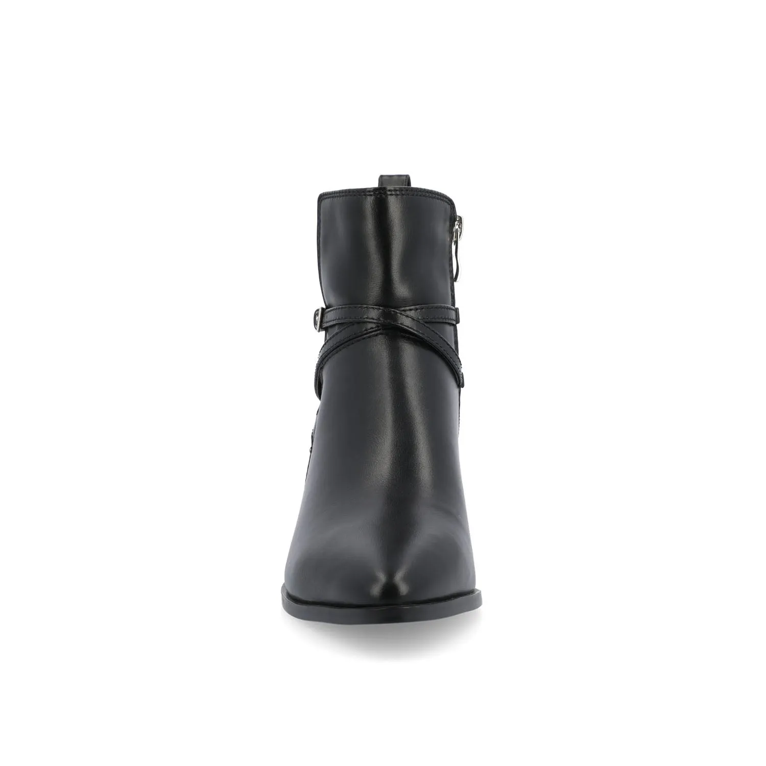 ESTELLE BLOCK HEELED BOOTIES IN FAUX LEATHER wind block