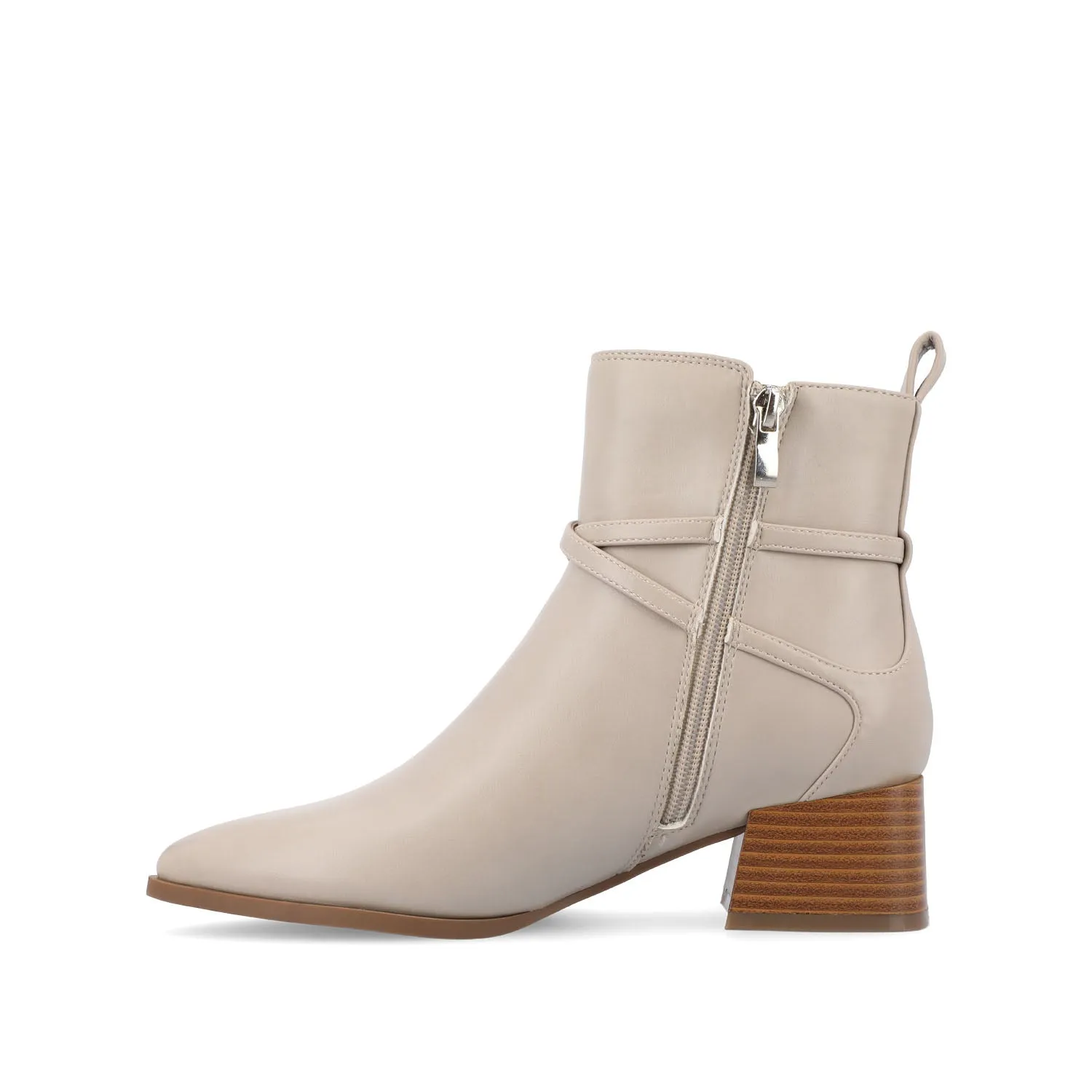 ESTELLE BLOCK HEELED BOOTIES IN FAUX LEATHER wind block