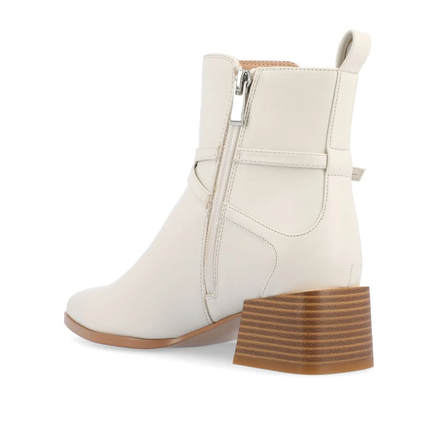 ESTELLE BLOCK HEELED BOOTIES IN FAUX LEATHER wind block