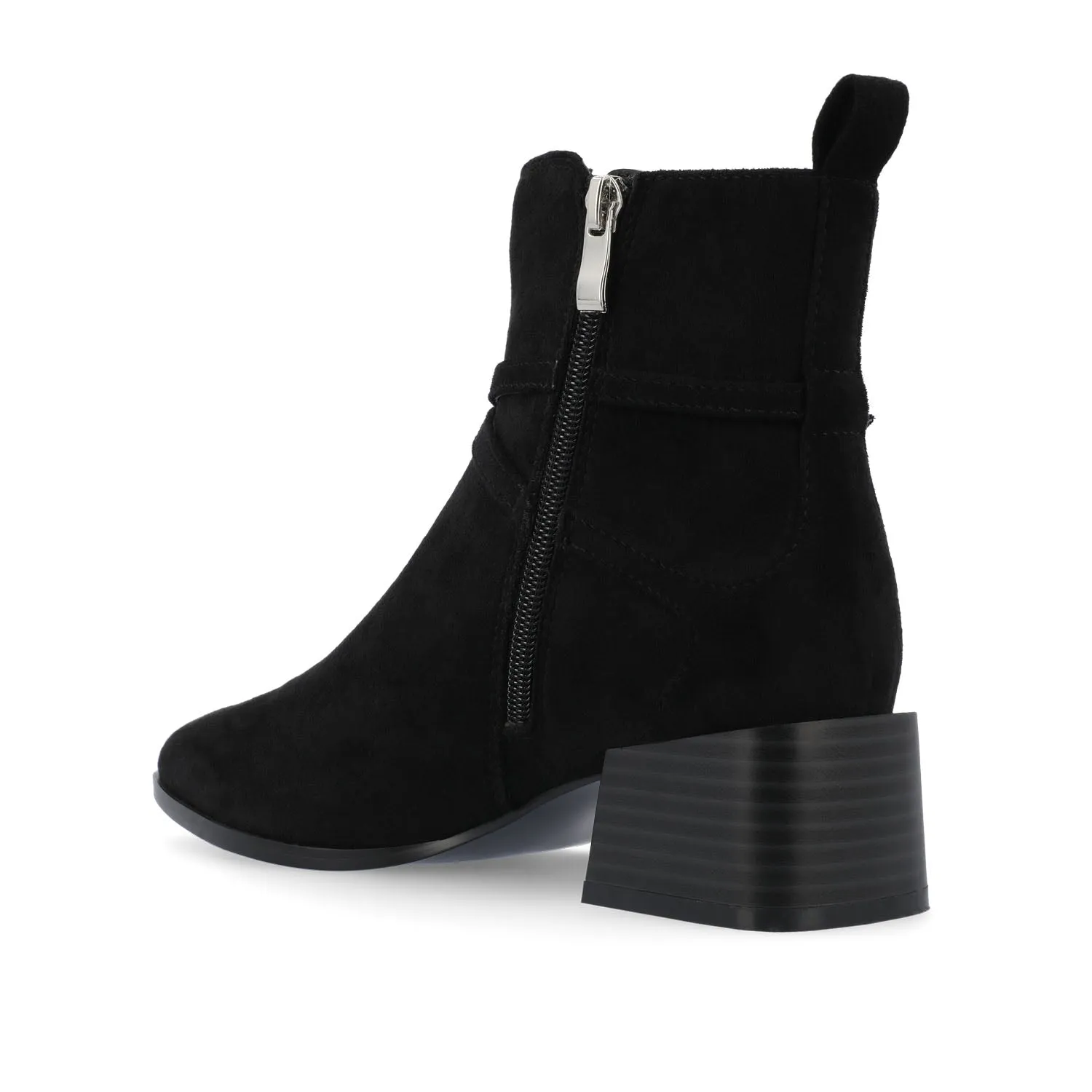 ESTELLE BLOCK HEELED BOOTIES IN FAUX LEATHER wind block