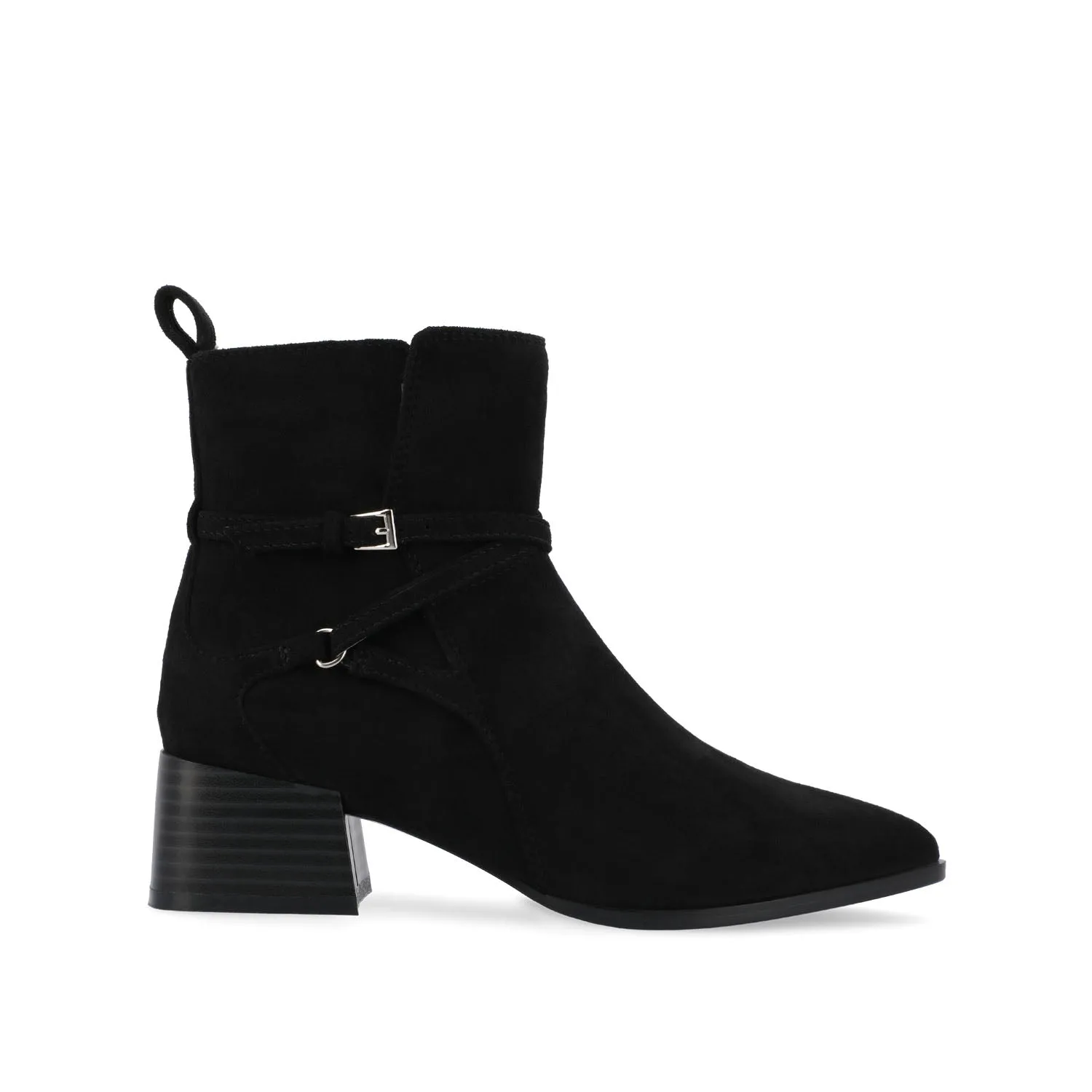 ESTELLE BLOCK HEELED BOOTIES IN FAUX LEATHER wind block
