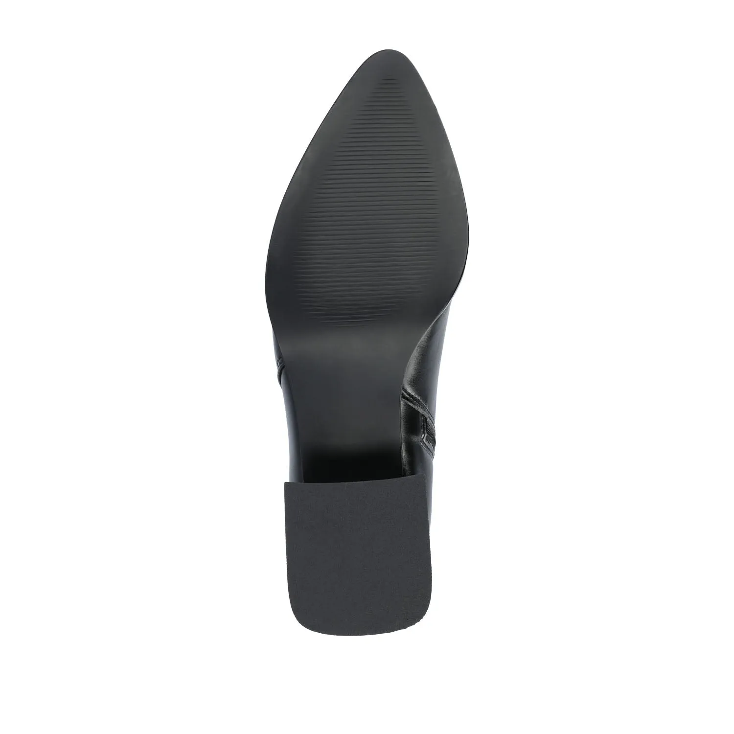 ESTELLE BLOCK HEELED BOOTIES IN FAUX LEATHER wind block