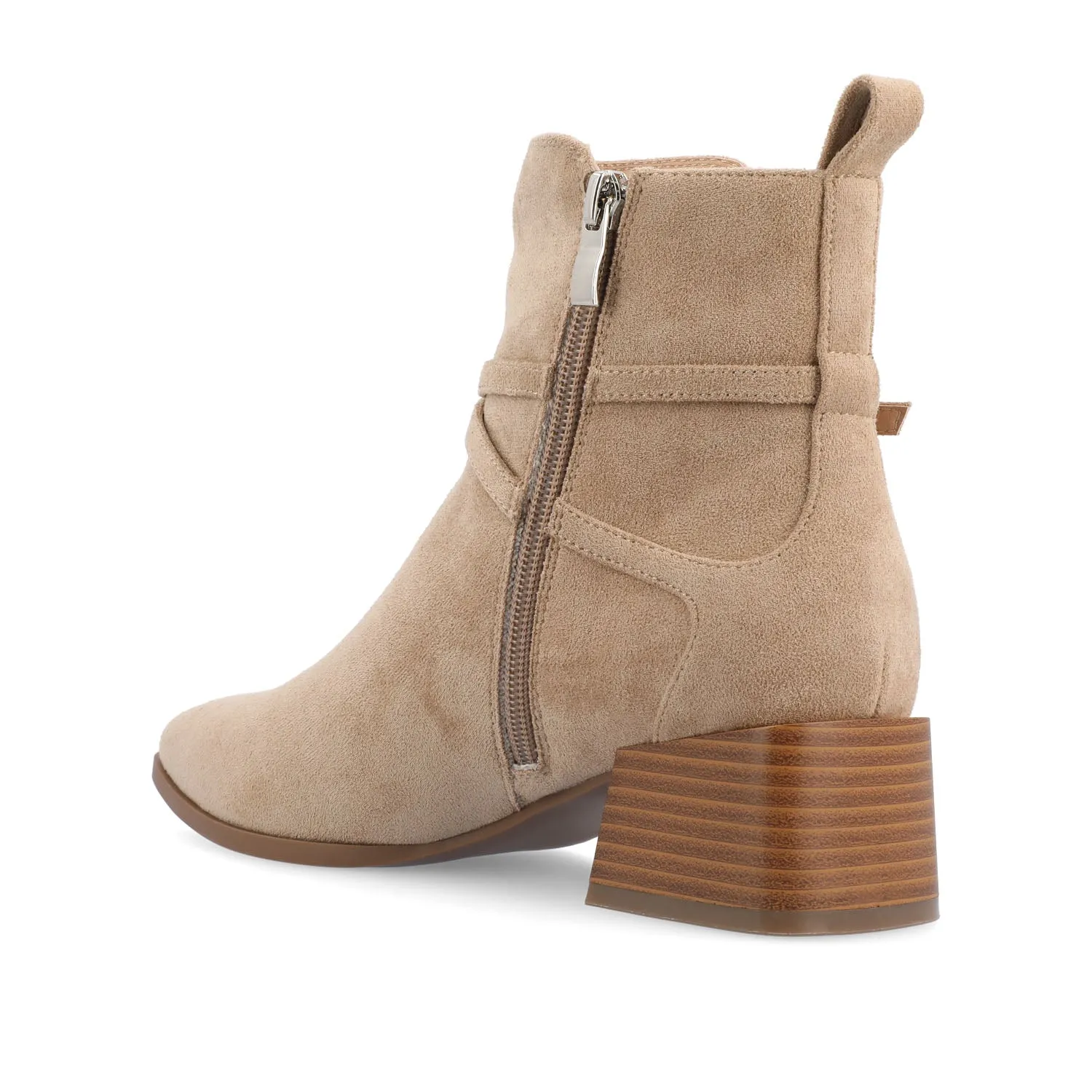 ESTELLE BLOCK HEELED BOOTIES IN FAUX LEATHER wind block
