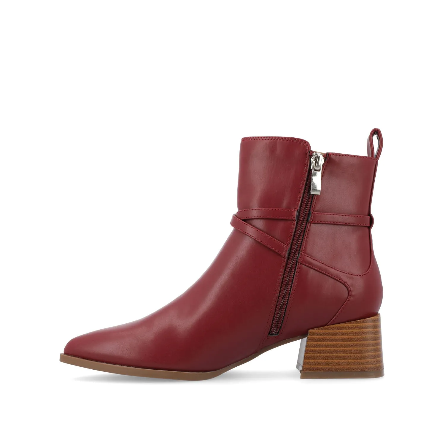 ESTELLE BLOCK HEELED BOOTIES IN FAUX LEATHER wind block