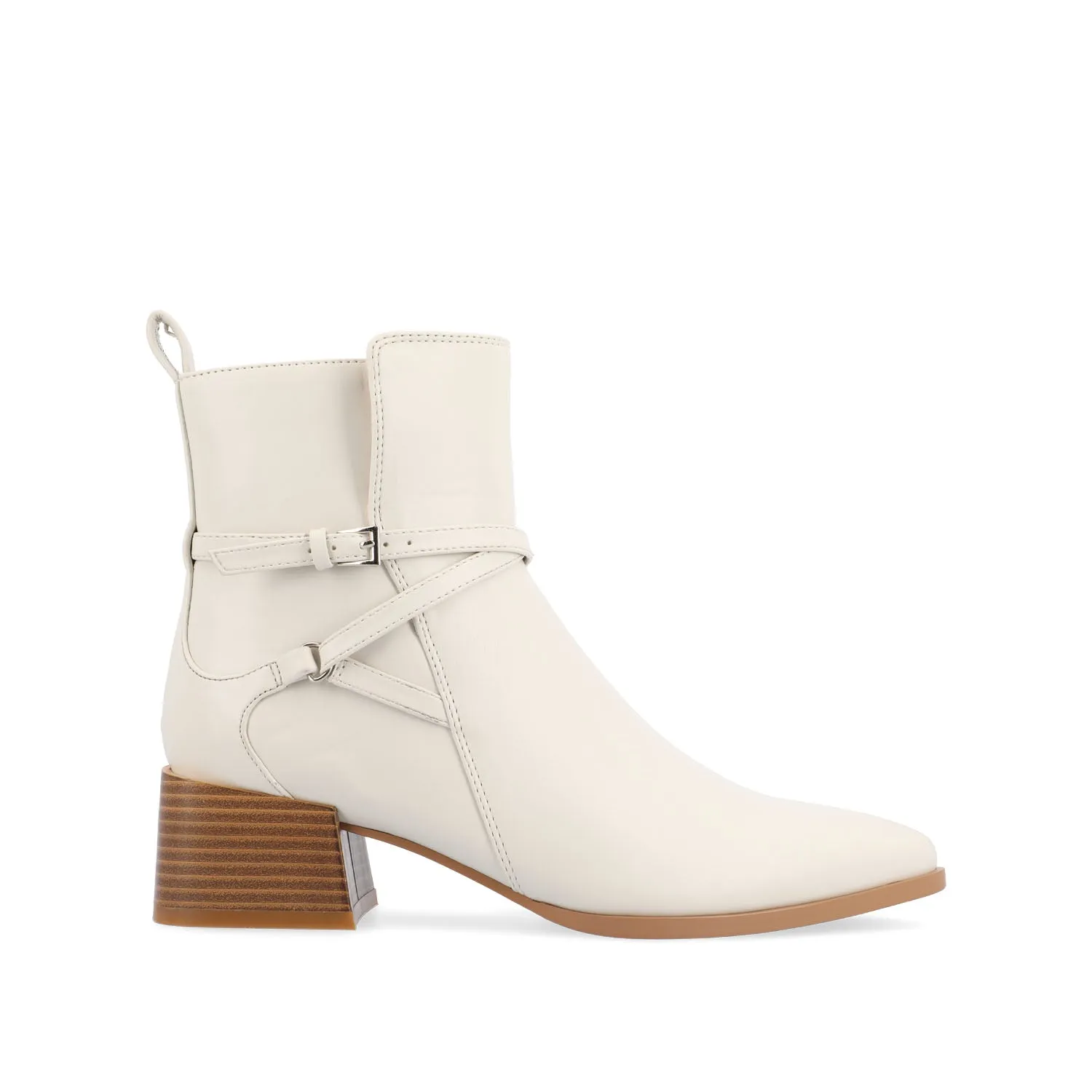 ESTELLE BLOCK HEELED BOOTIES IN FAUX LEATHER wind block