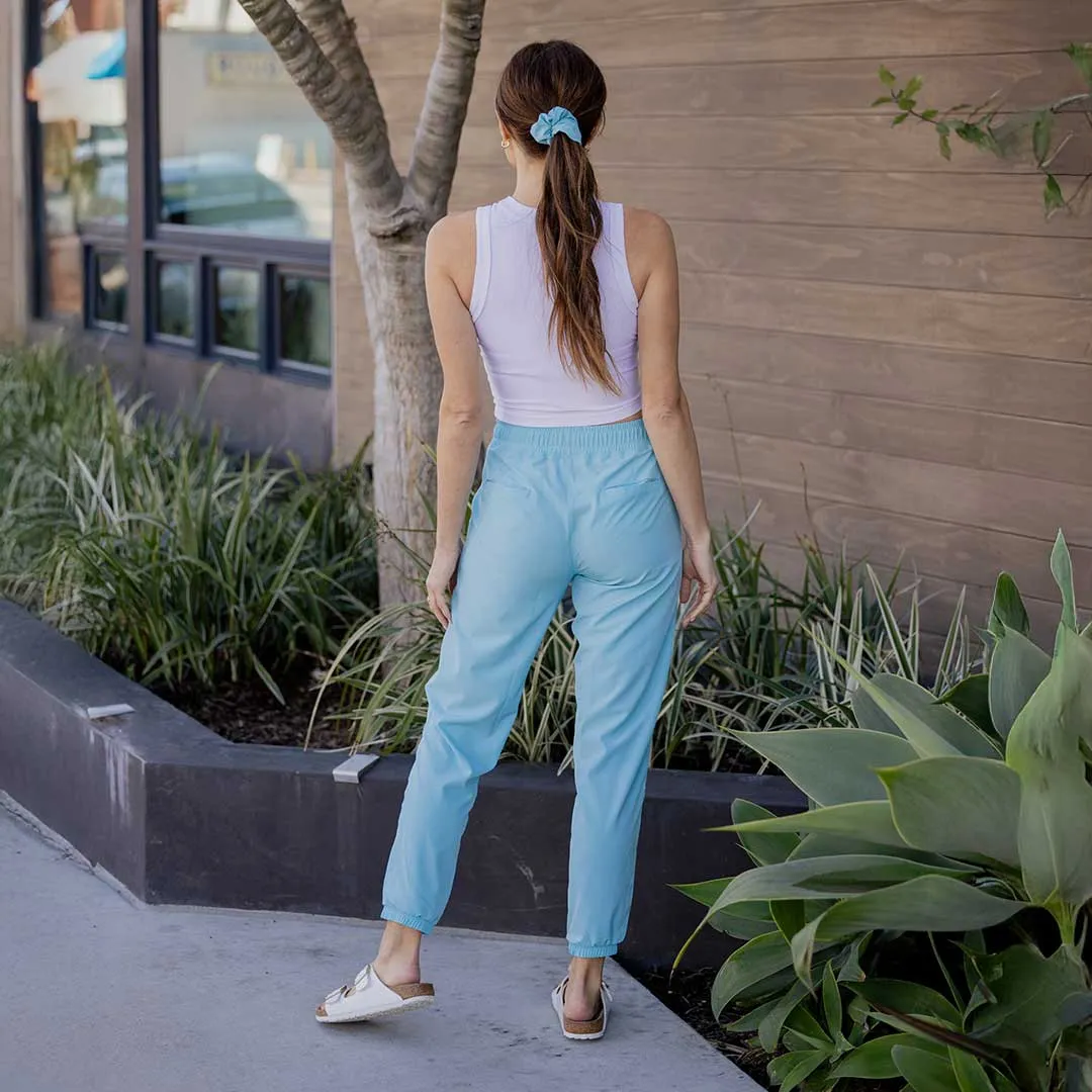 Everywhere Joggers, Aqua Blue ready now