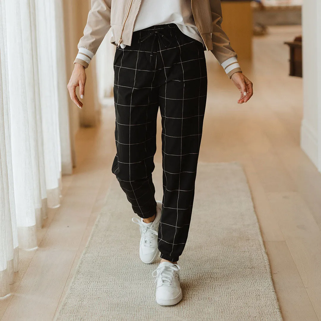 Everywhere Joggers, Black Windowpane active flex